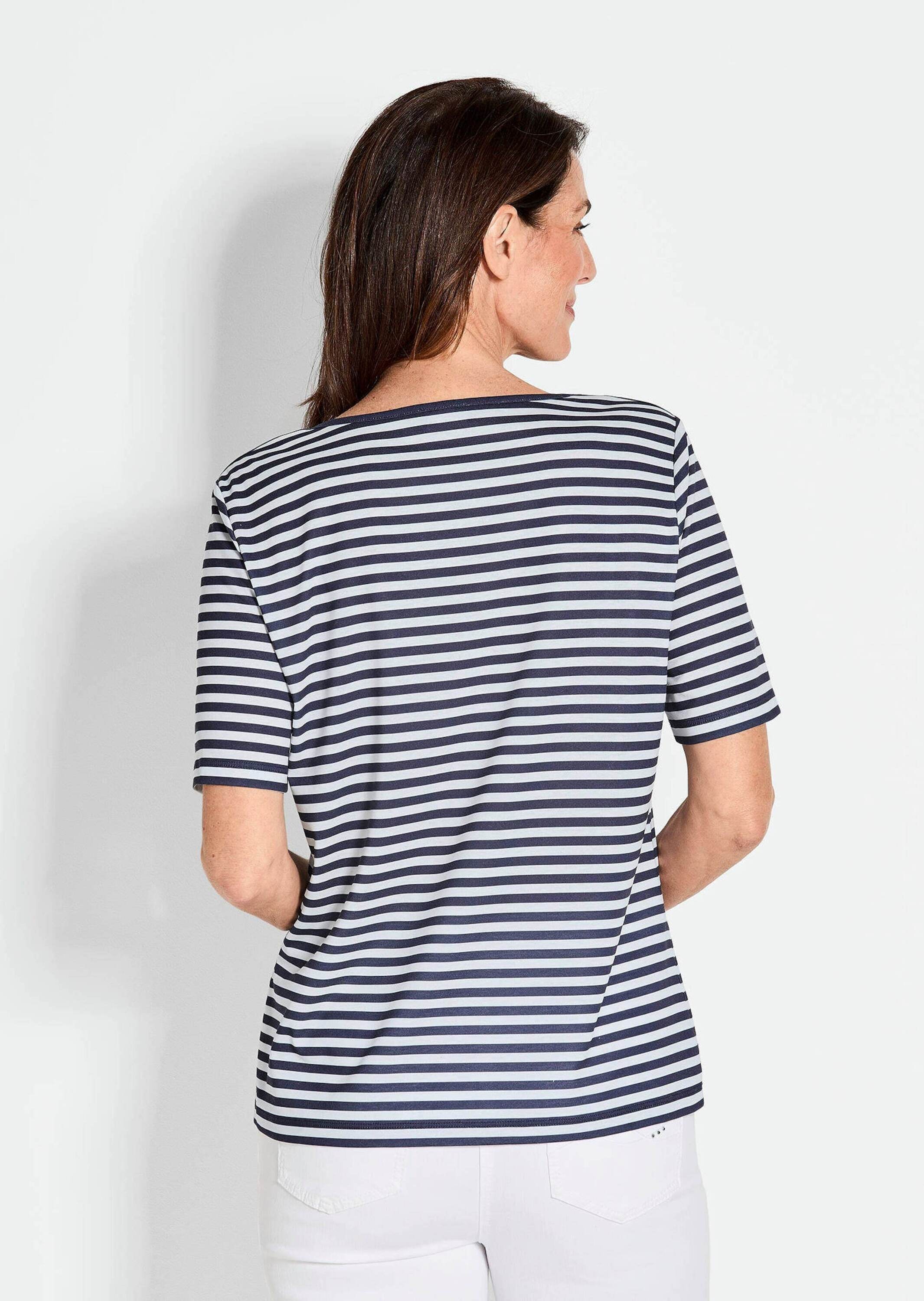 GOLDNER Kurzarmshirt »Kurzgröße Stilvolles Streifenshirt für Damen«