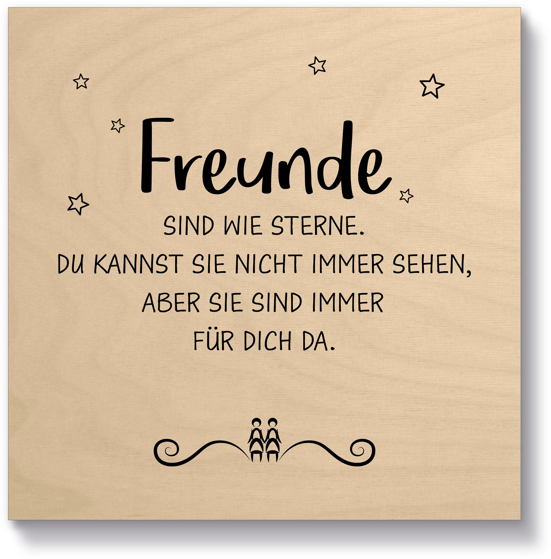 Artland Holzbild "Freunde II", Sprüche & Texte, (1 St.)