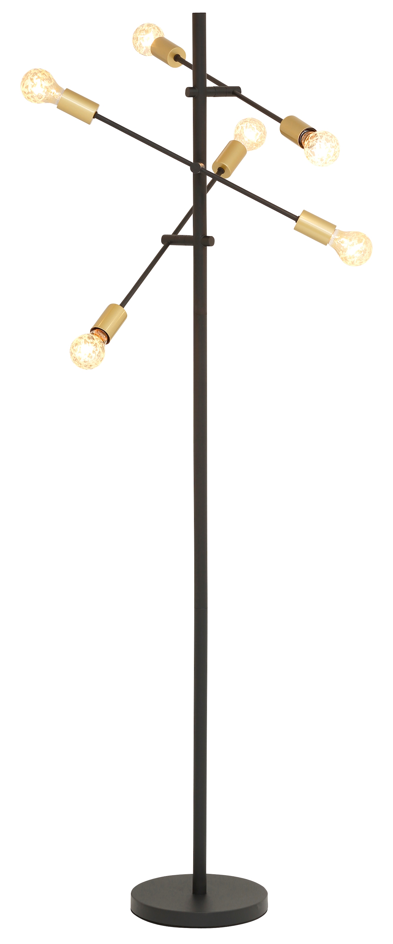 Leonique Stehlampe »Jarla«, 1 individuell Arme flammig-flammig, | - Fassungen, verstellbar goldfarbene schwenkbar BAUR
