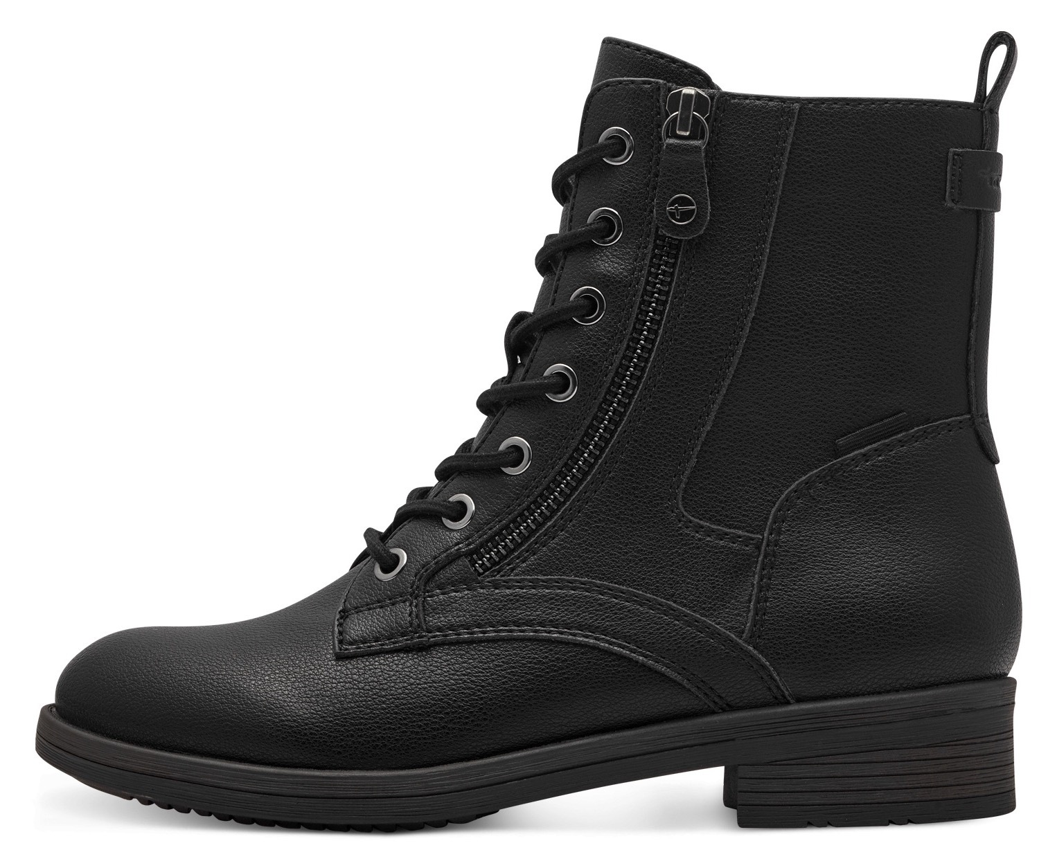 Tamaris Schnürboots, Blockabsatz, Schnürboots Stiefelette mit Zierreißverschluss