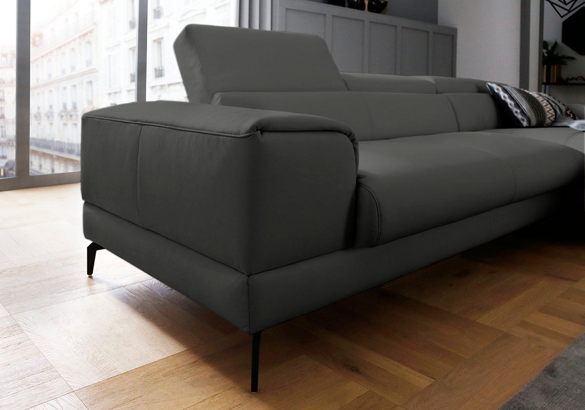 Thumbnail - W.SCHILLIG Ecksofa "piedroo, Designsofa mit tollem Sitzkomfort, L-Form" Kopfteilverstellung, wahlweise mit Sitztiefenver...