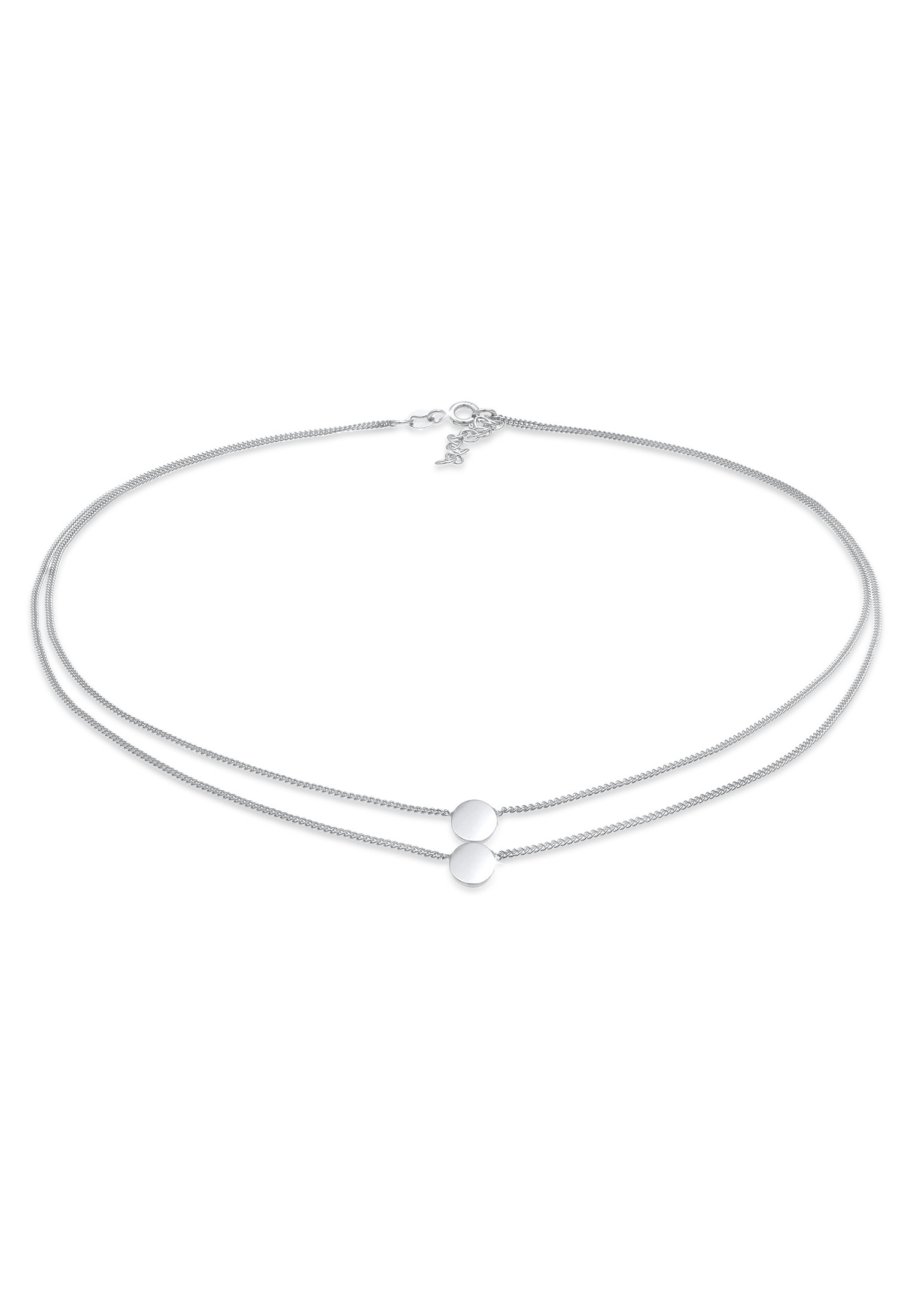 Elli Choker »Halskette Choker Layering Disc Kreis Geo 925 Silber«