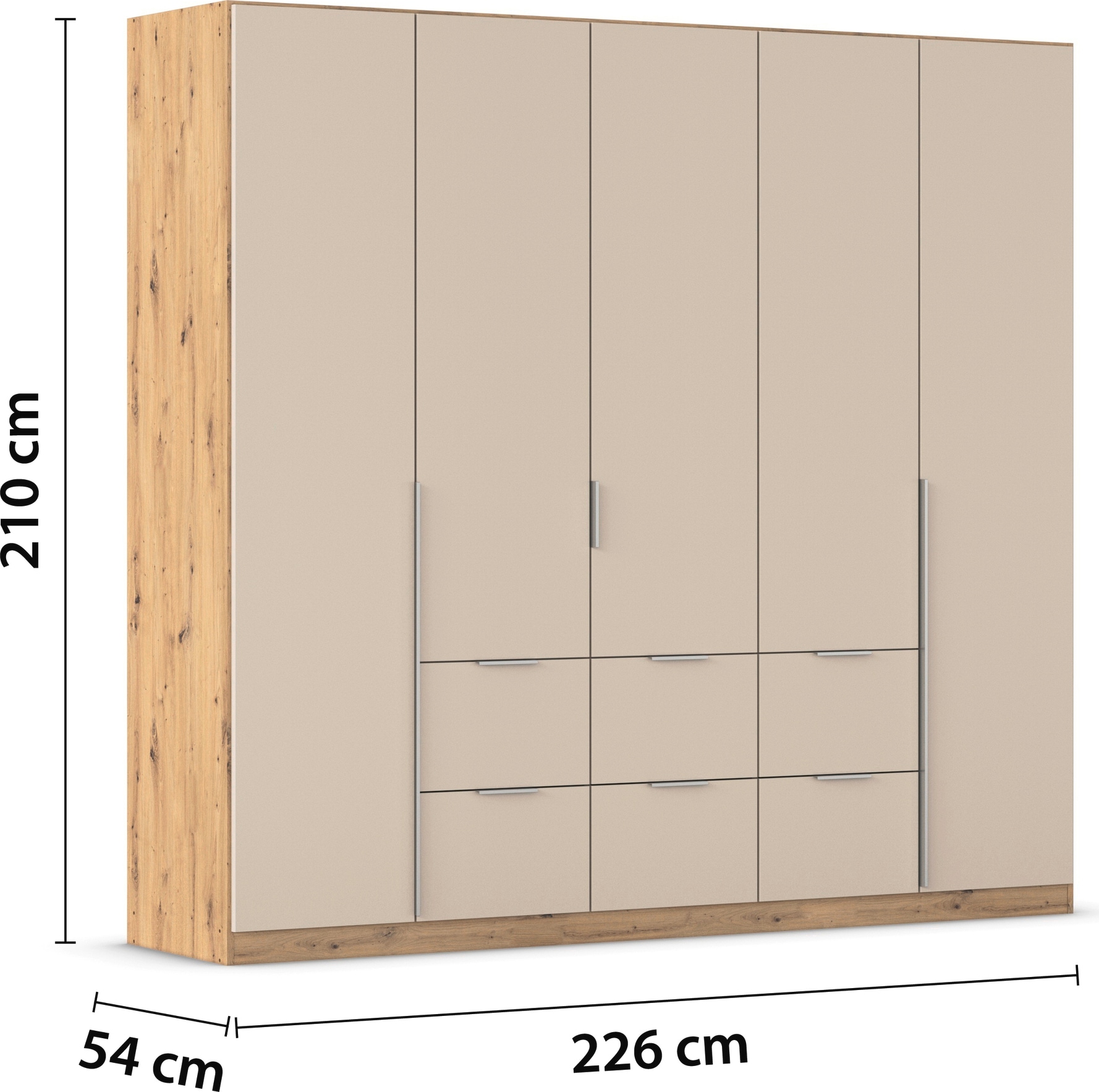 rauch Drehtürenschrank »Kleiderschrank Schrank Garderobe AGORDO mit Dekor- oder Hochglanzfront«, mit Außenschubkästen, in 6 Breiten und 2 Höhen MADE IN GERMANY
