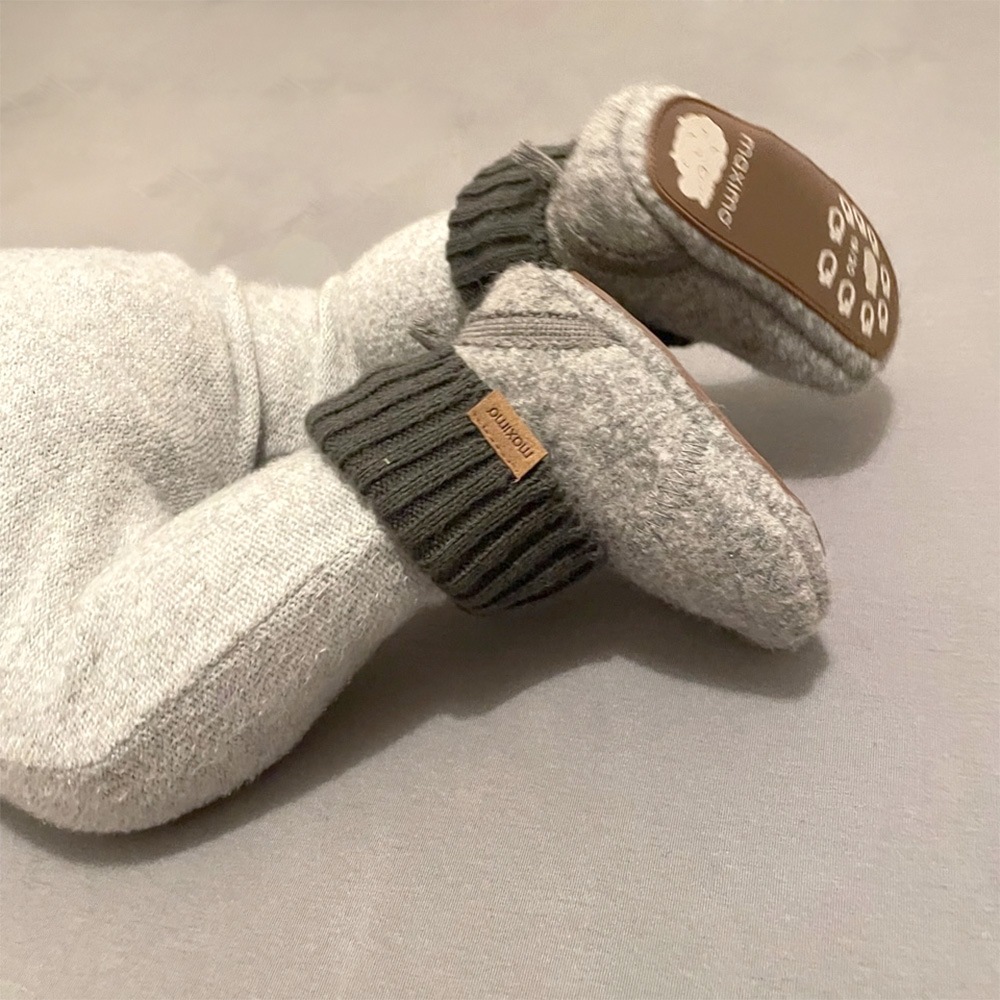 Thumbnail - MAXIMO Hüttenschuhe Wolle, Anti-Rutsch-Sohle, Strickbündchen