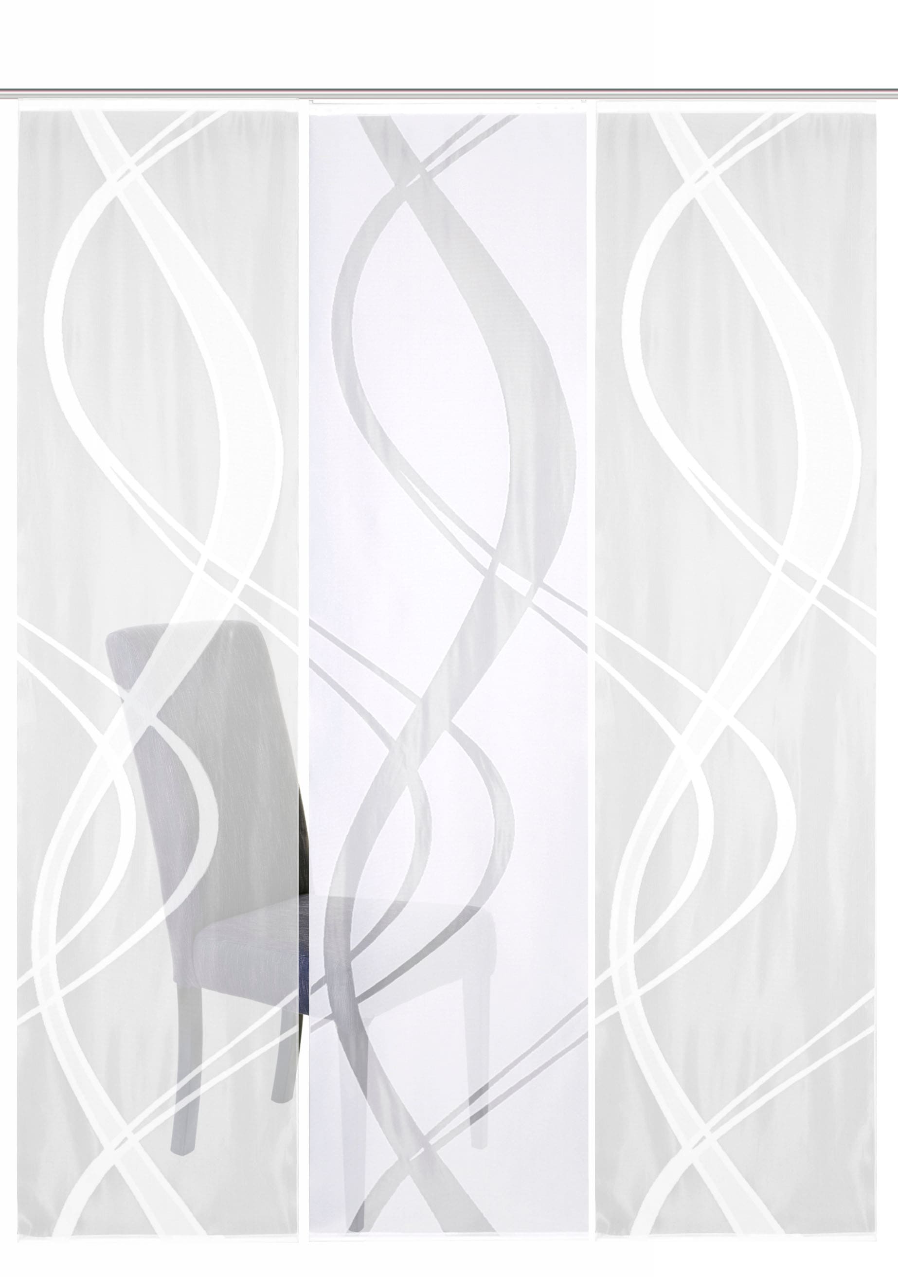 HOME WOHNIDEEN Schiebegardine "TIBASO" Paneelwagen 3 Stk. tlg. halbtranspar günstig online kaufen