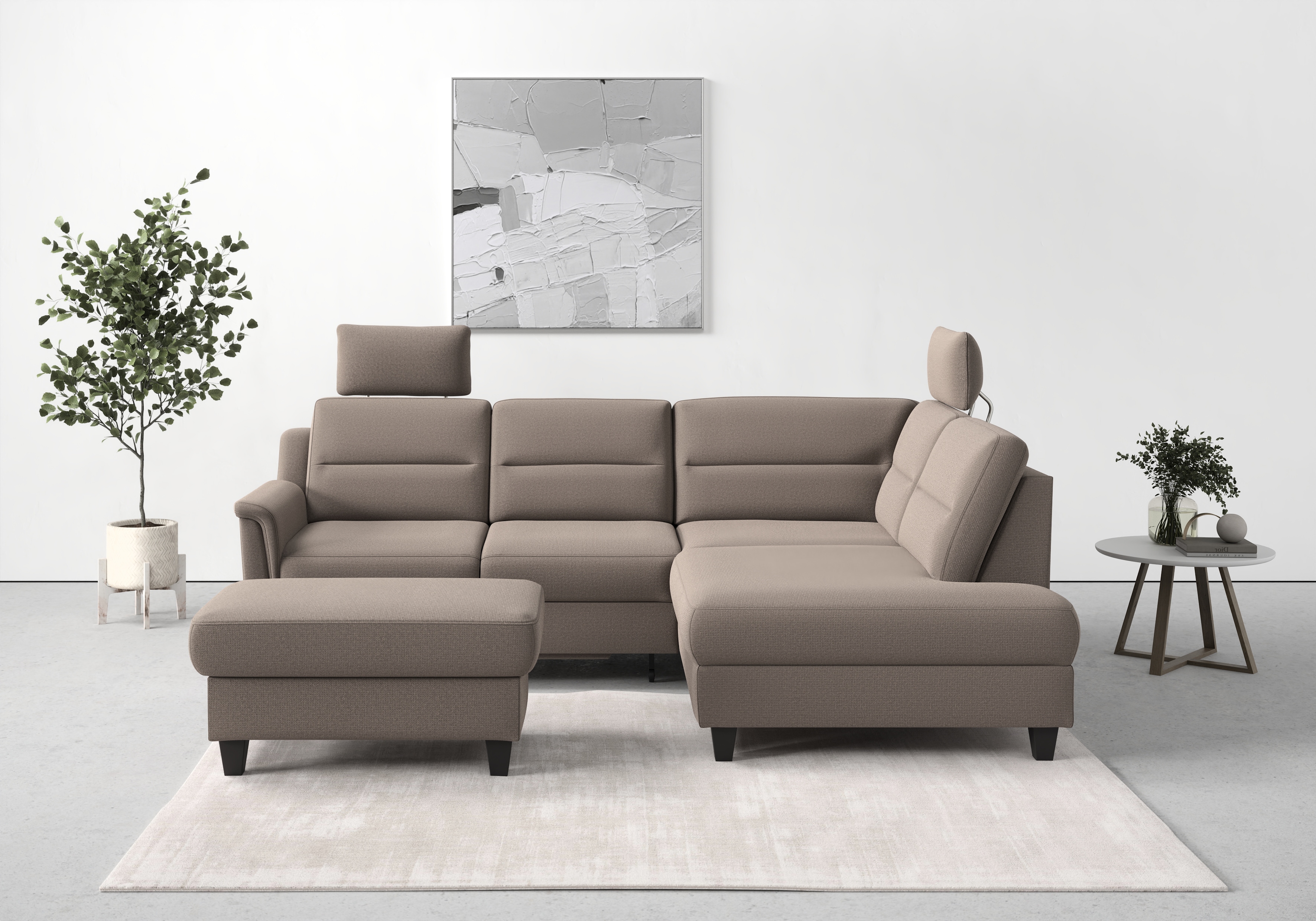 sit&more Ecksofa "Farö L-Form" inklusive Federkern, wahlweise mit Schlaffunktion und Bettkasten
