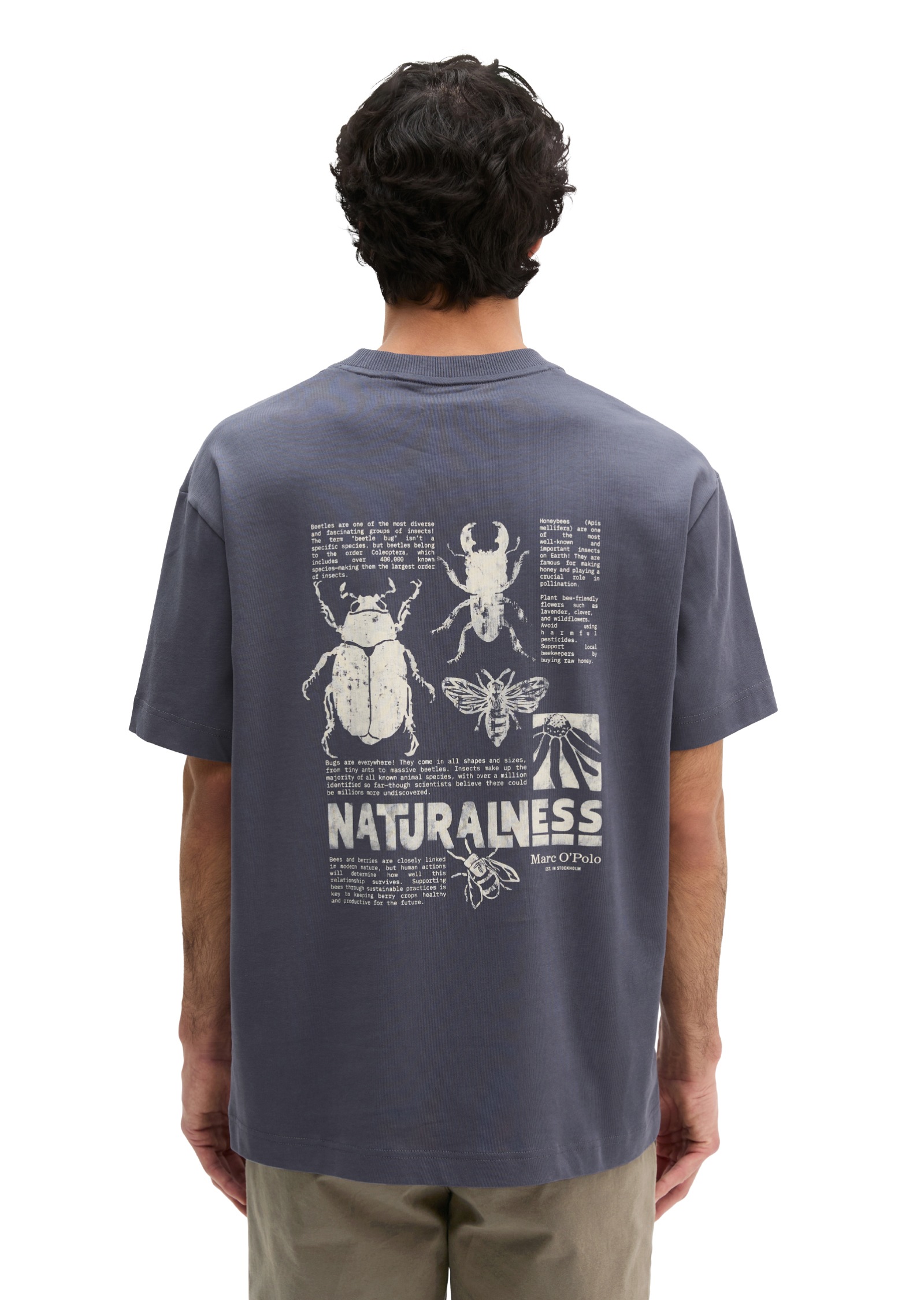Marc O'Polo T-Shirt loose fit mit beidseitigen Insektenprints