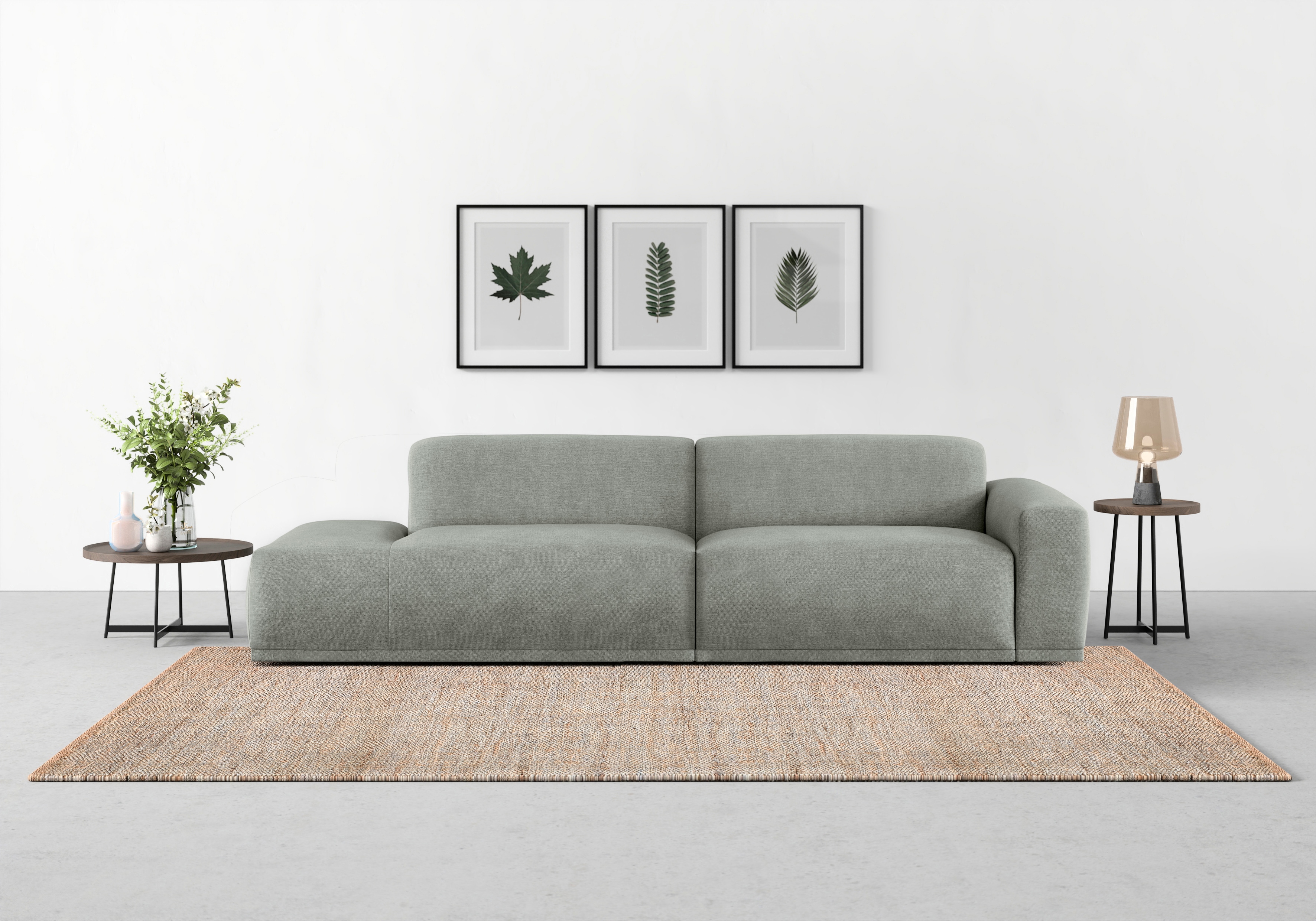 TRENDMANUFAKTUR Big-Sofa "Braga, mit hochwertigem Kaltschaum, Megasofa, Japandi-Design" modernes Big-Sofa, Couch mit hohem Sitzkomfort, 277/72/107 cm (B/H/T)