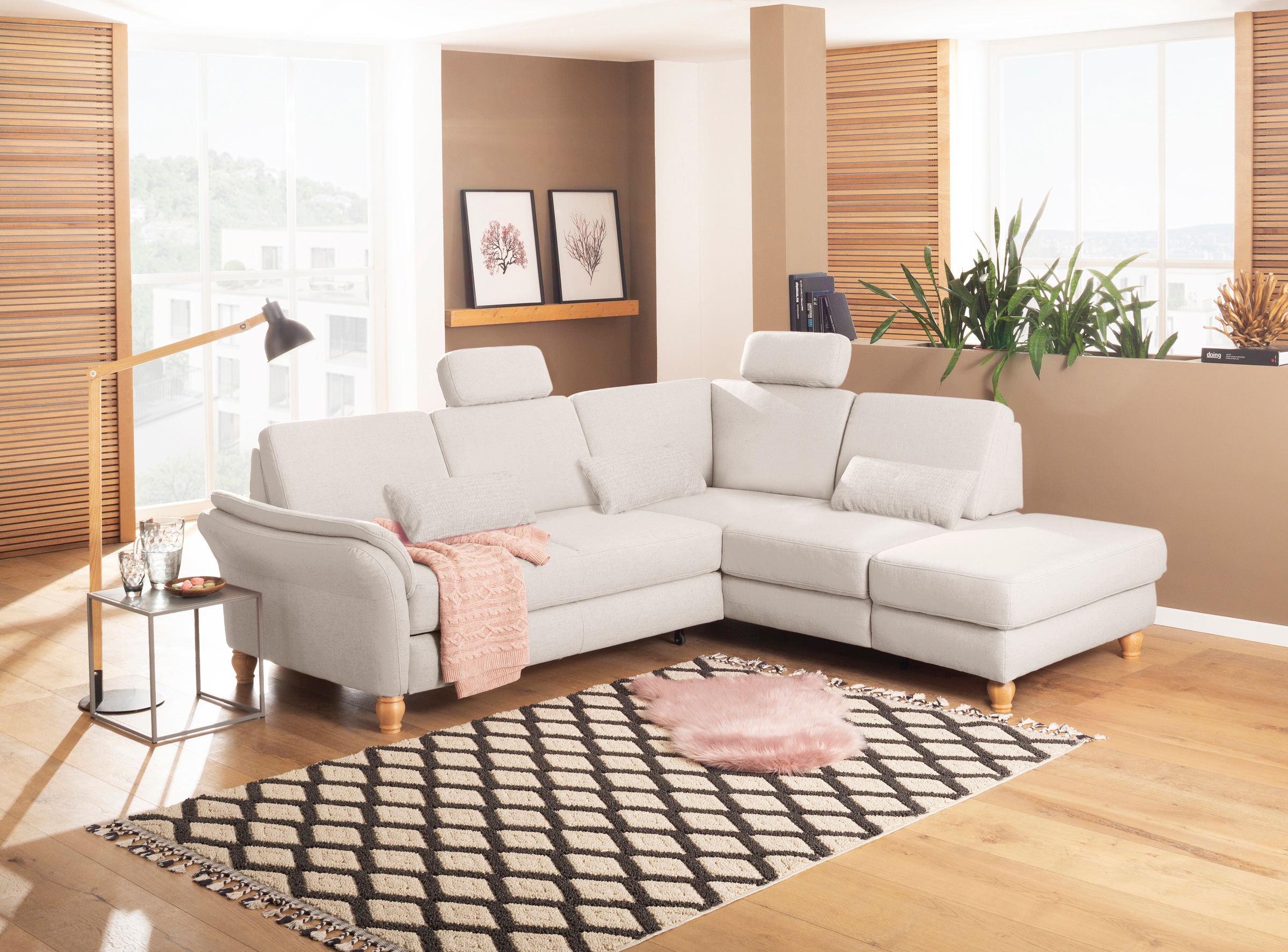Home affaire Ecksofa "Palace L-Form" incl. Sitztiefenverstellung, wahlweise mit Schlaffunktion und Stauraum