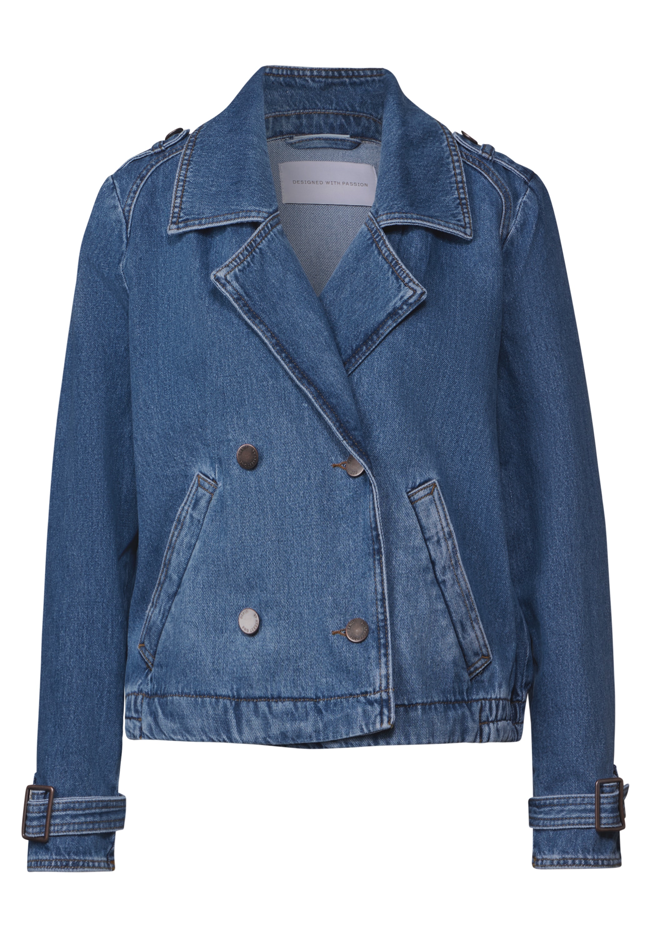 STREET ONE Jeansblazer, im Trenchcoat Look