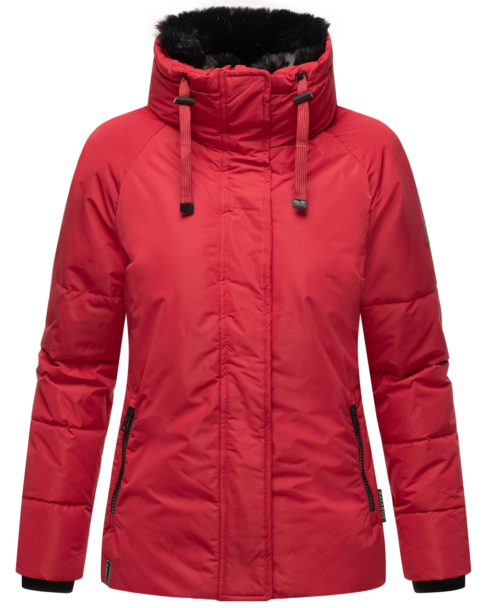 Navahoo Winterjacke »Frostii XIV«, ohne Kapuze, modische Damen Winter Steppjacke mit Kunstfellkragen