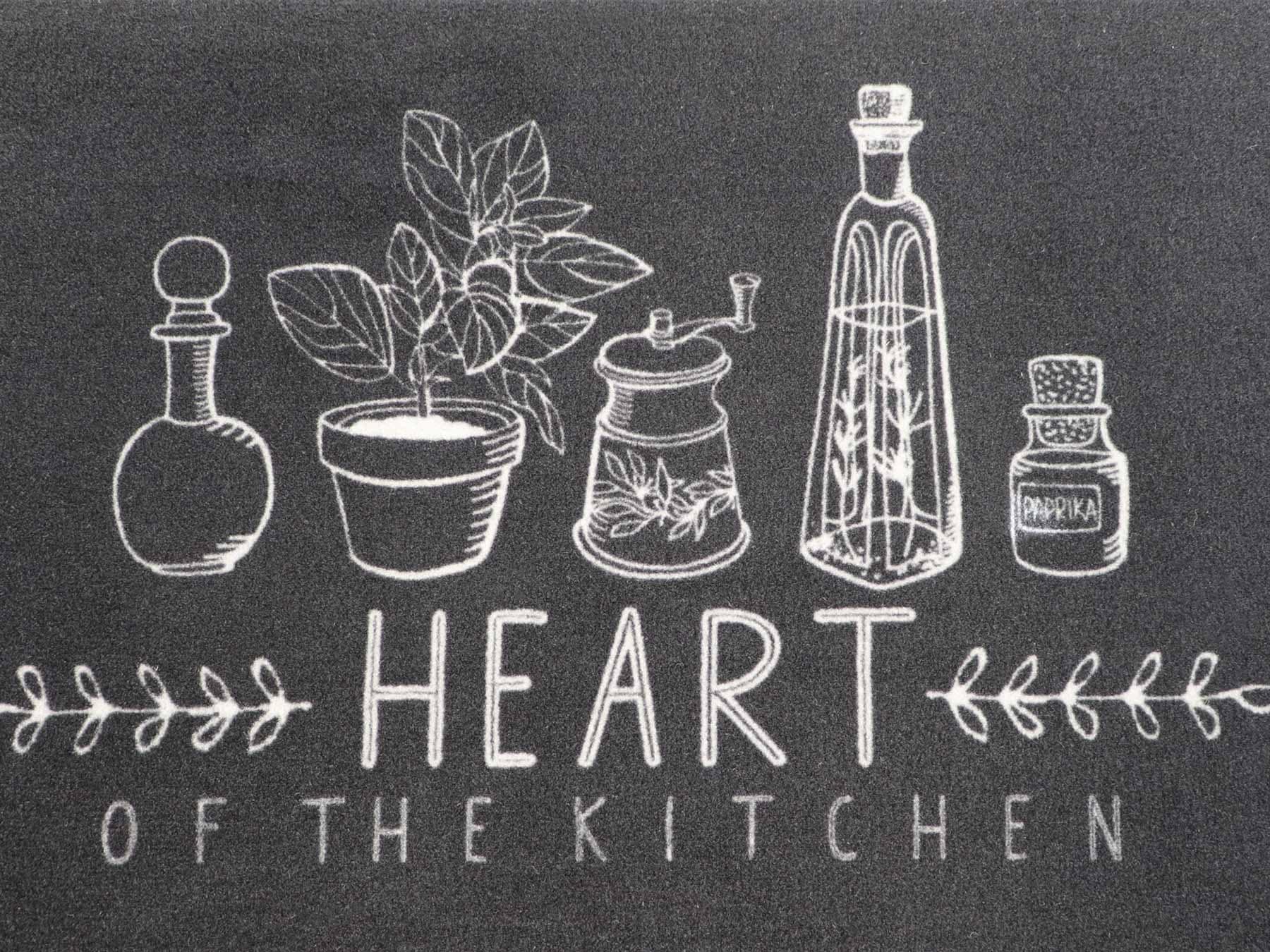 Primaflor-Ideen in Textil Küchenläufer »HEART OF THE KITCHEN, Made in Belgium« rechteckig 6,5 mm Höhe mit Schriftzug, Größe 50x150 cm, rutschhemmend