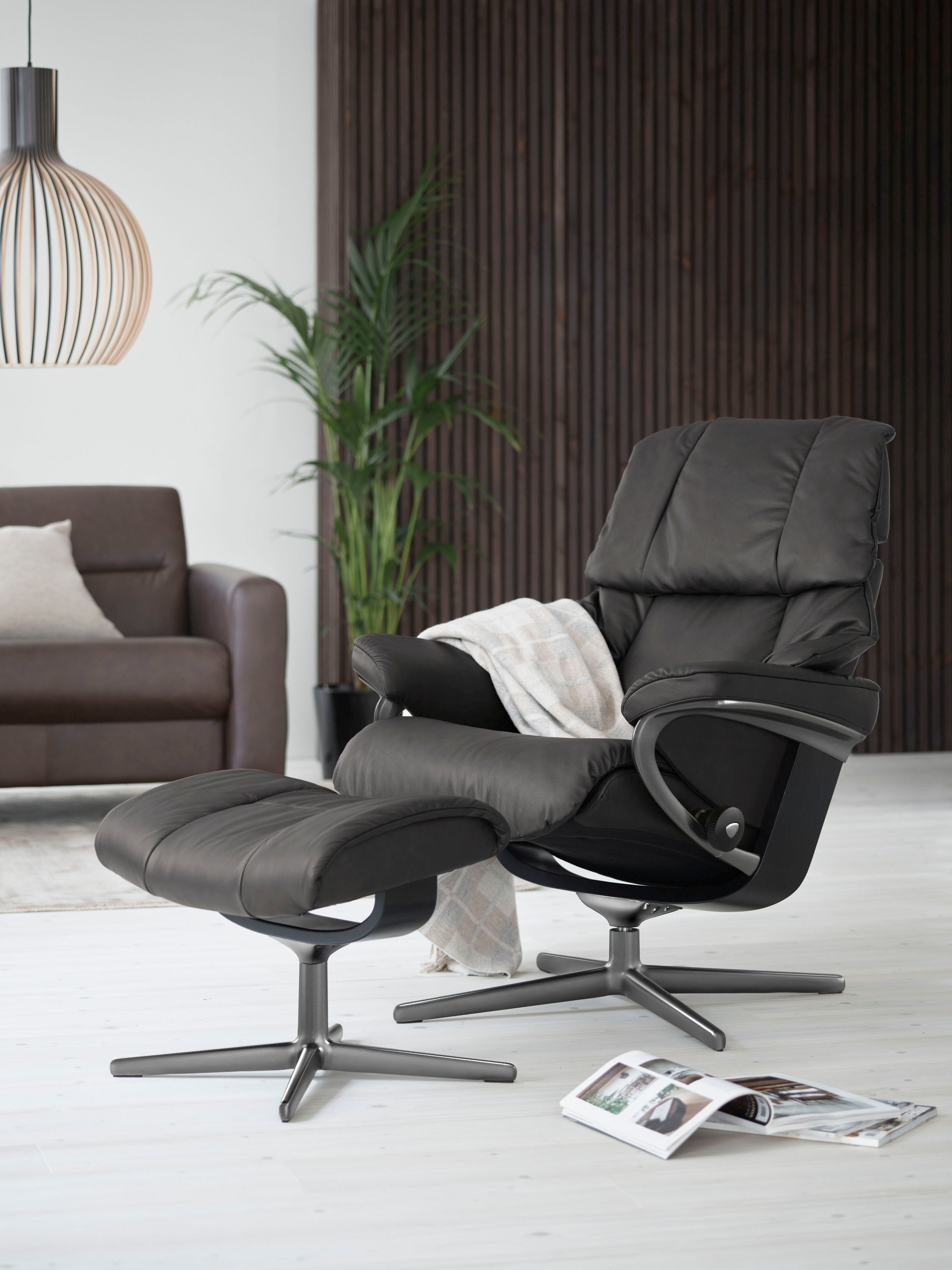 Stressless® Fußhocker »Reno«, mit Cross Base, Größe S, M & L, Holzakzent Schwarz
