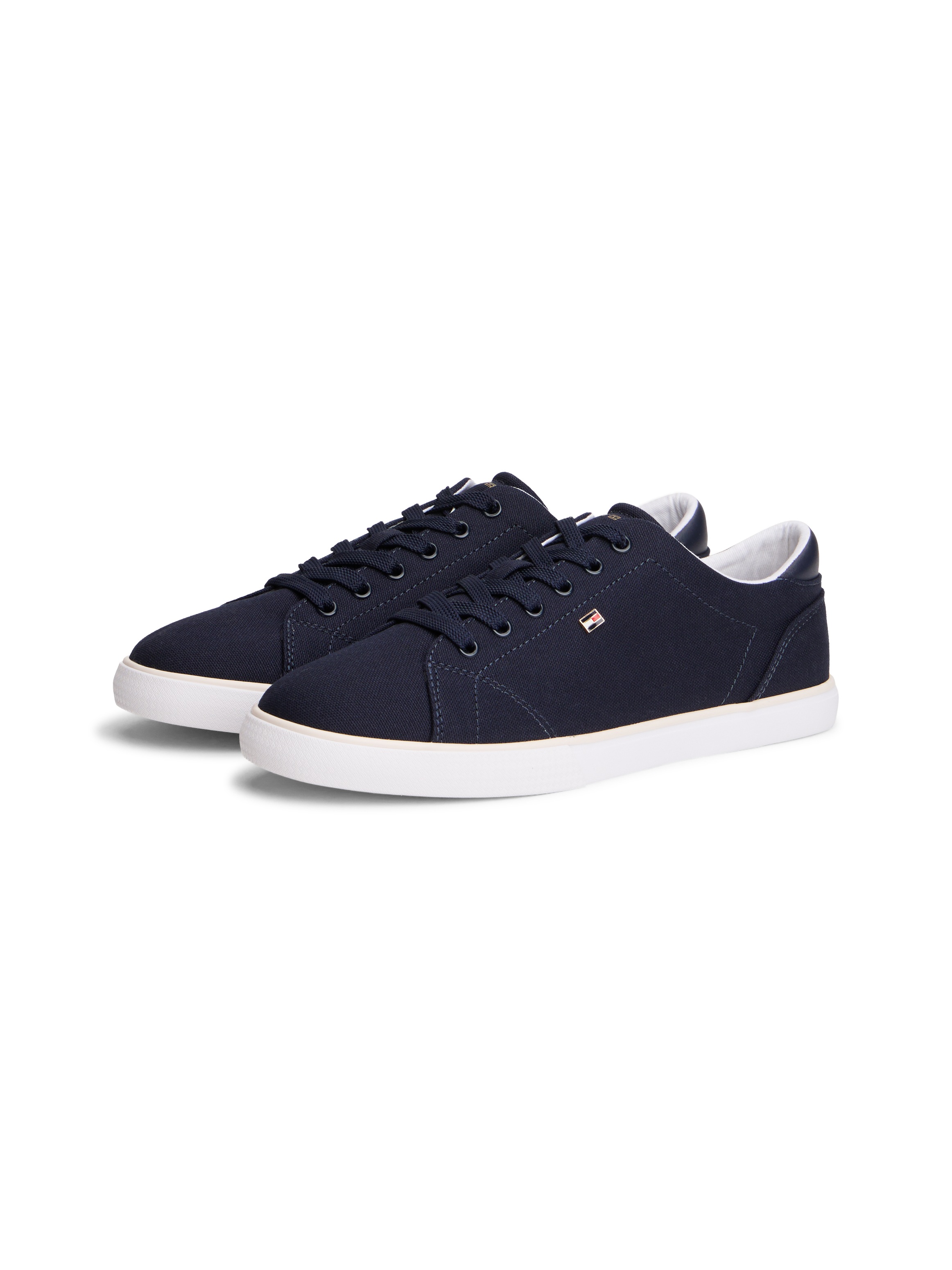 Tommy Hilfiger Plateausneaker »TH LOW PROFILE VULC CANVAS«  Halbschuh, Schnürer, Freizeitschuh mit gepolstertem Schaftrand