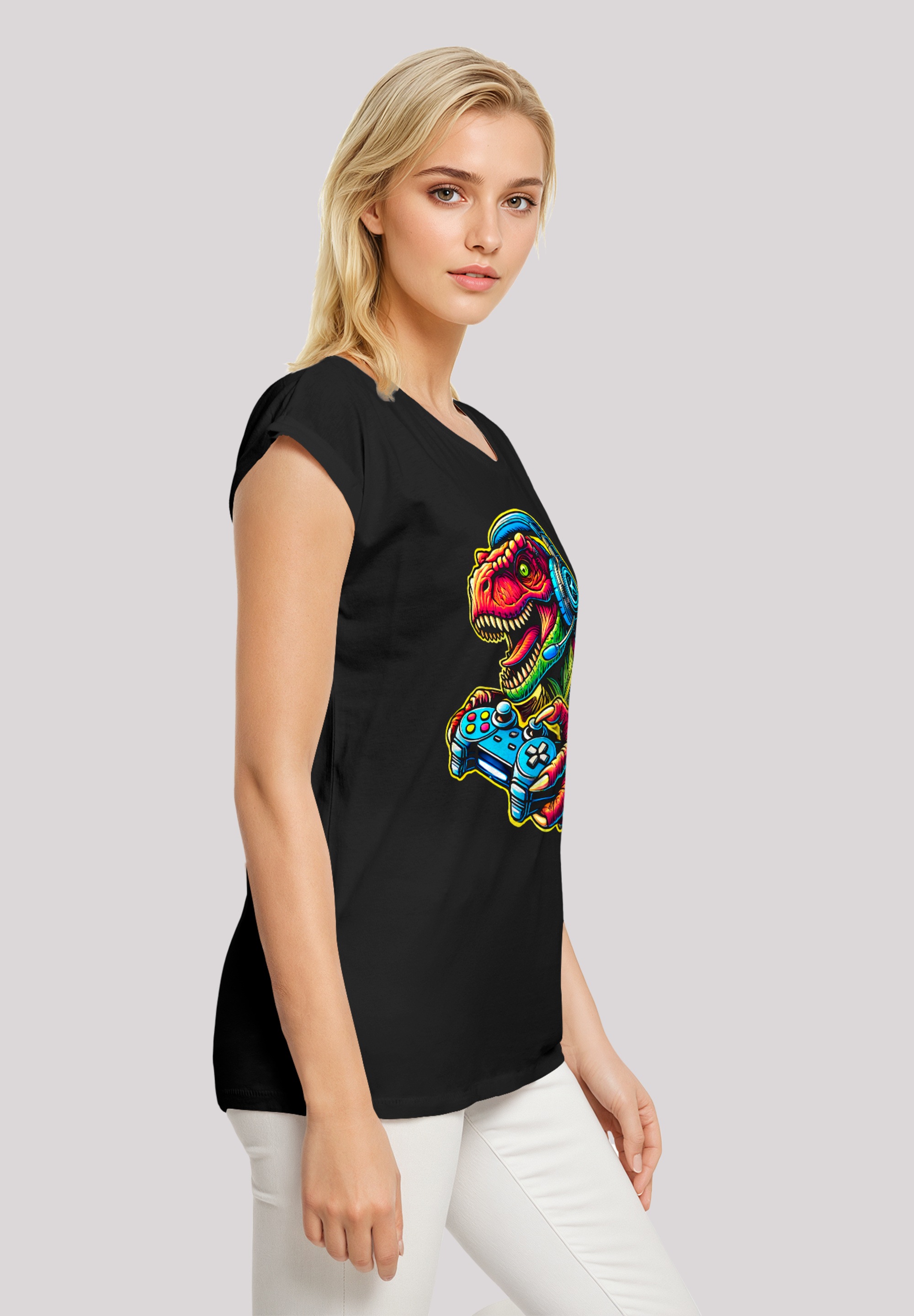 F4NT4STIC T-Shirt »Dinosaurier Gamer« Premium Qualität