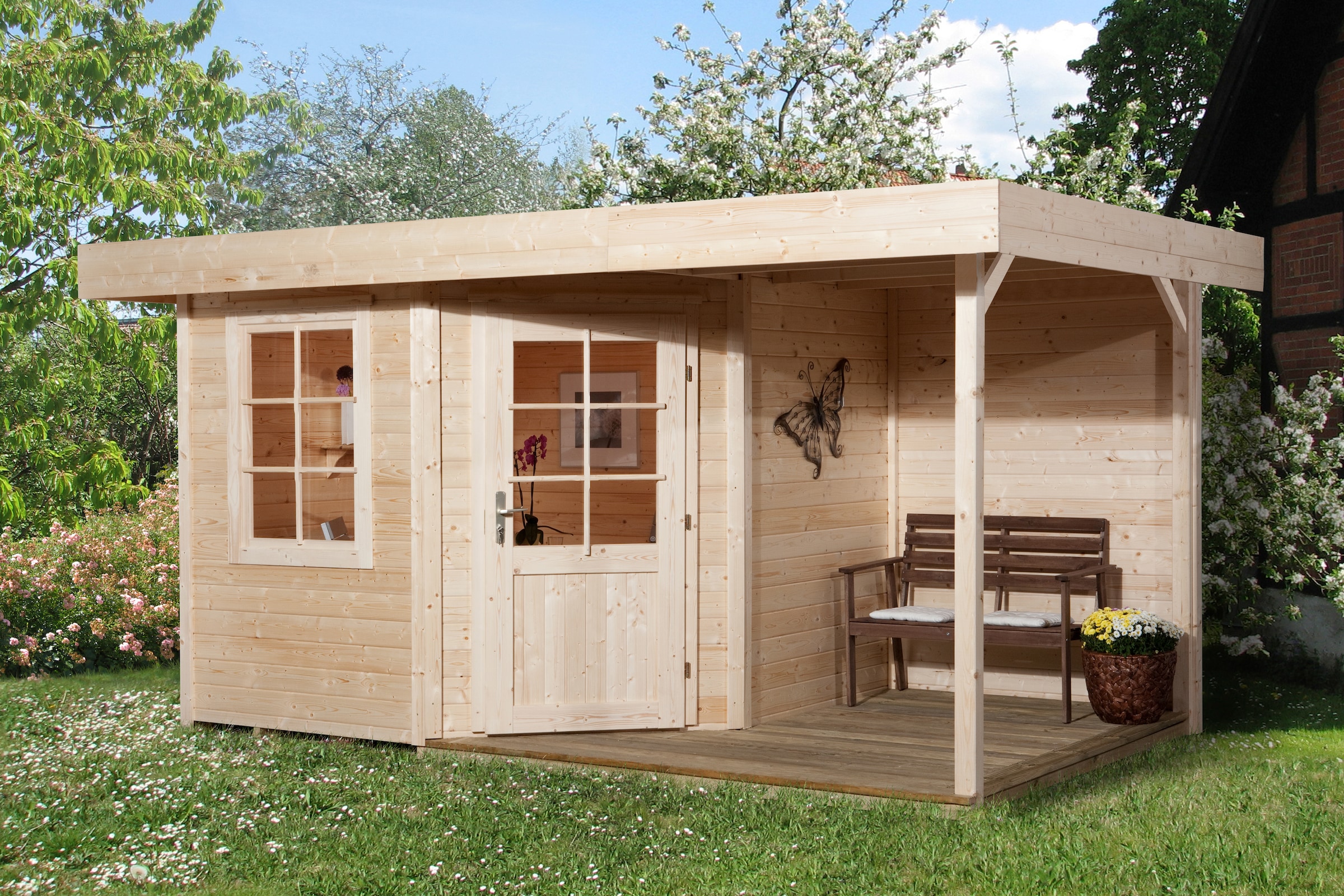 weka Gartenhaus »Designhaus 213A Gr.2«, (Set)