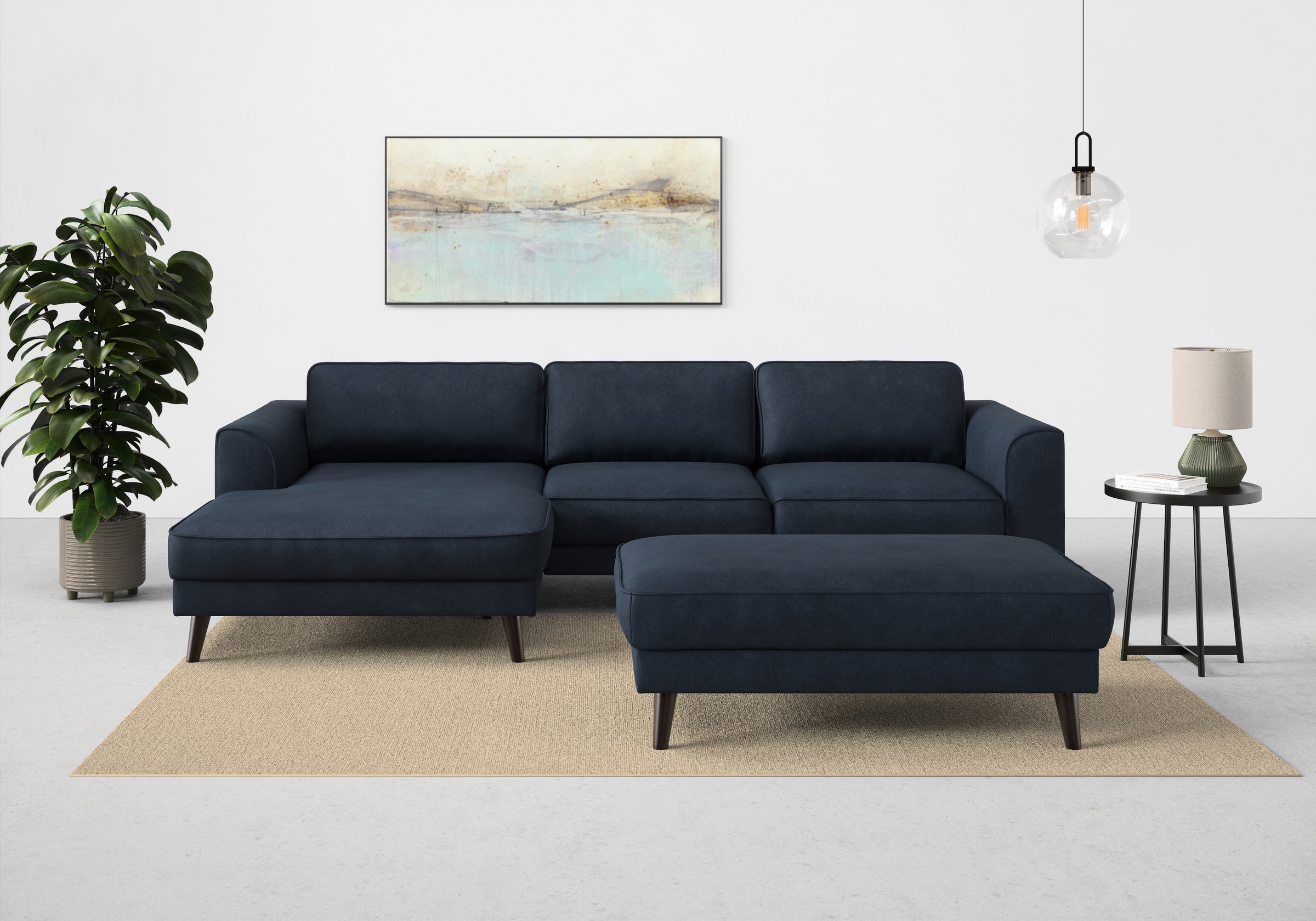 TRENDMANUFAKTUR Ecksofa »Lumber Jack, elegantes Designsofa, zeitlos modern, hoher Sitzkomfort«, wahlweise mit Bettfunktion u. Bettkasten, L-Form