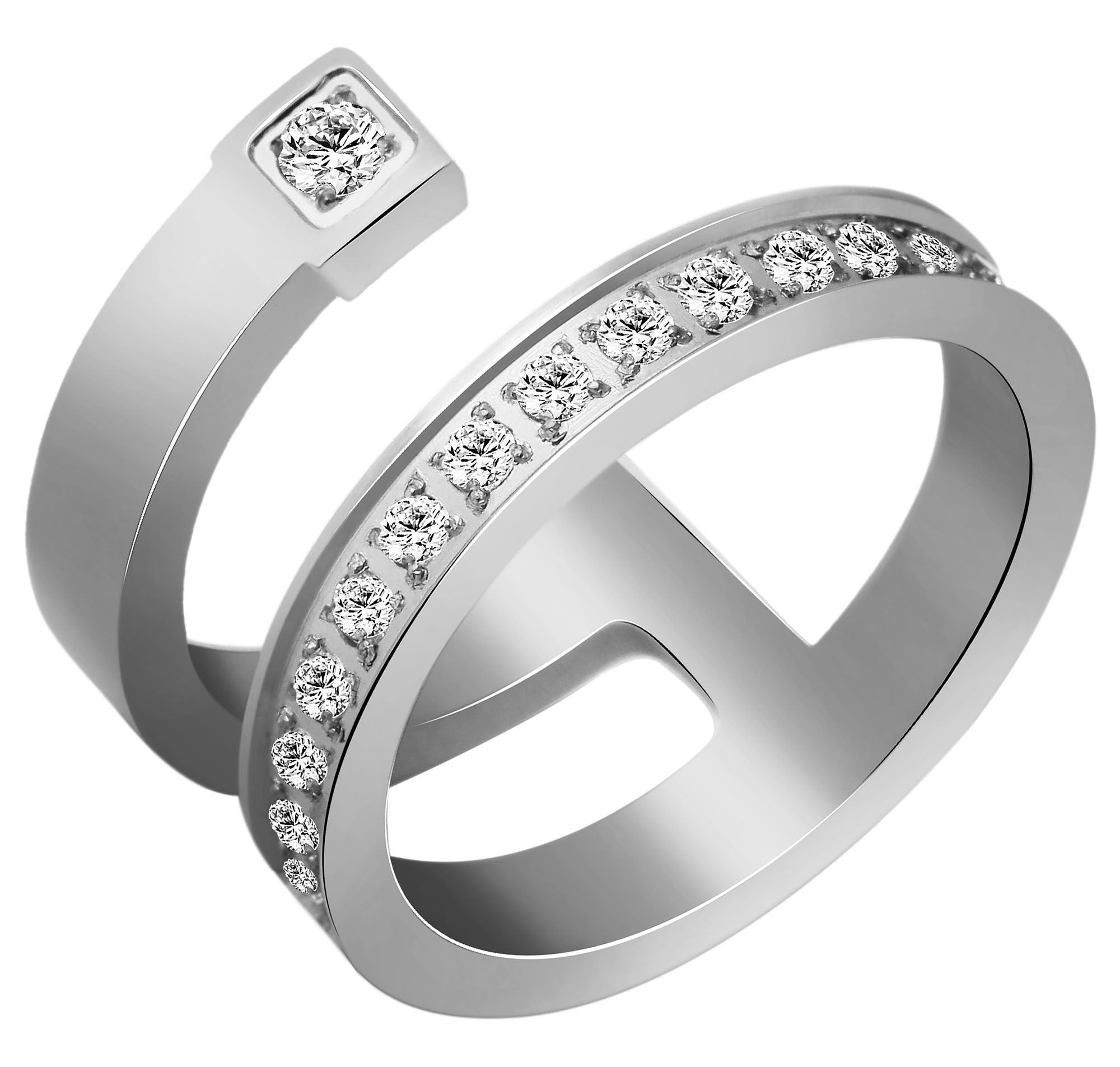 Adelia's Stainless Steel Women's Ring Silver Size 54 2