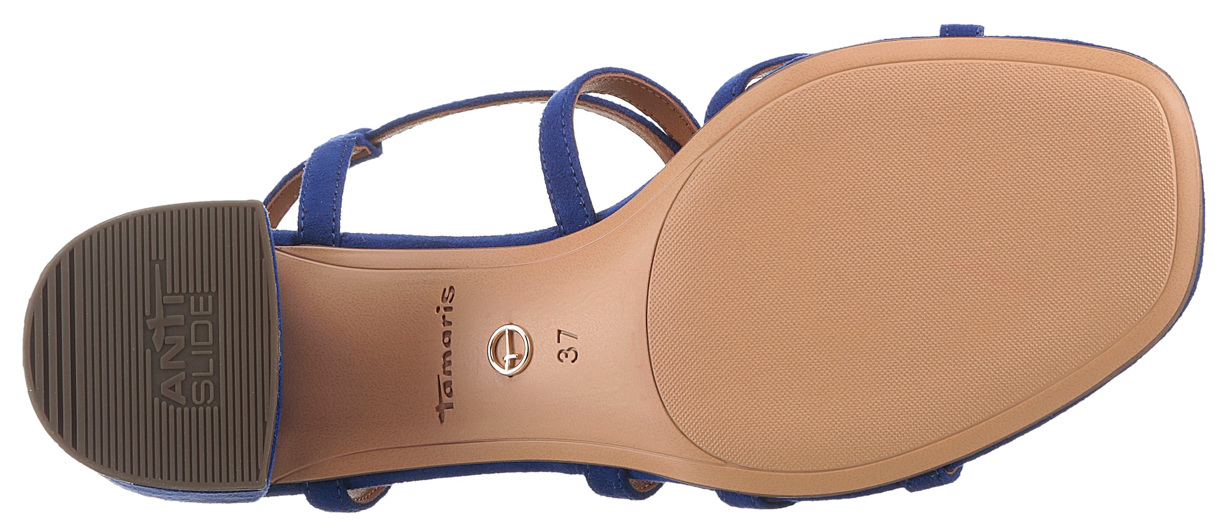 Tamaris Sandalette, Sommerschuh, Sandale, Blockabsatz, mit feinen Riemchen