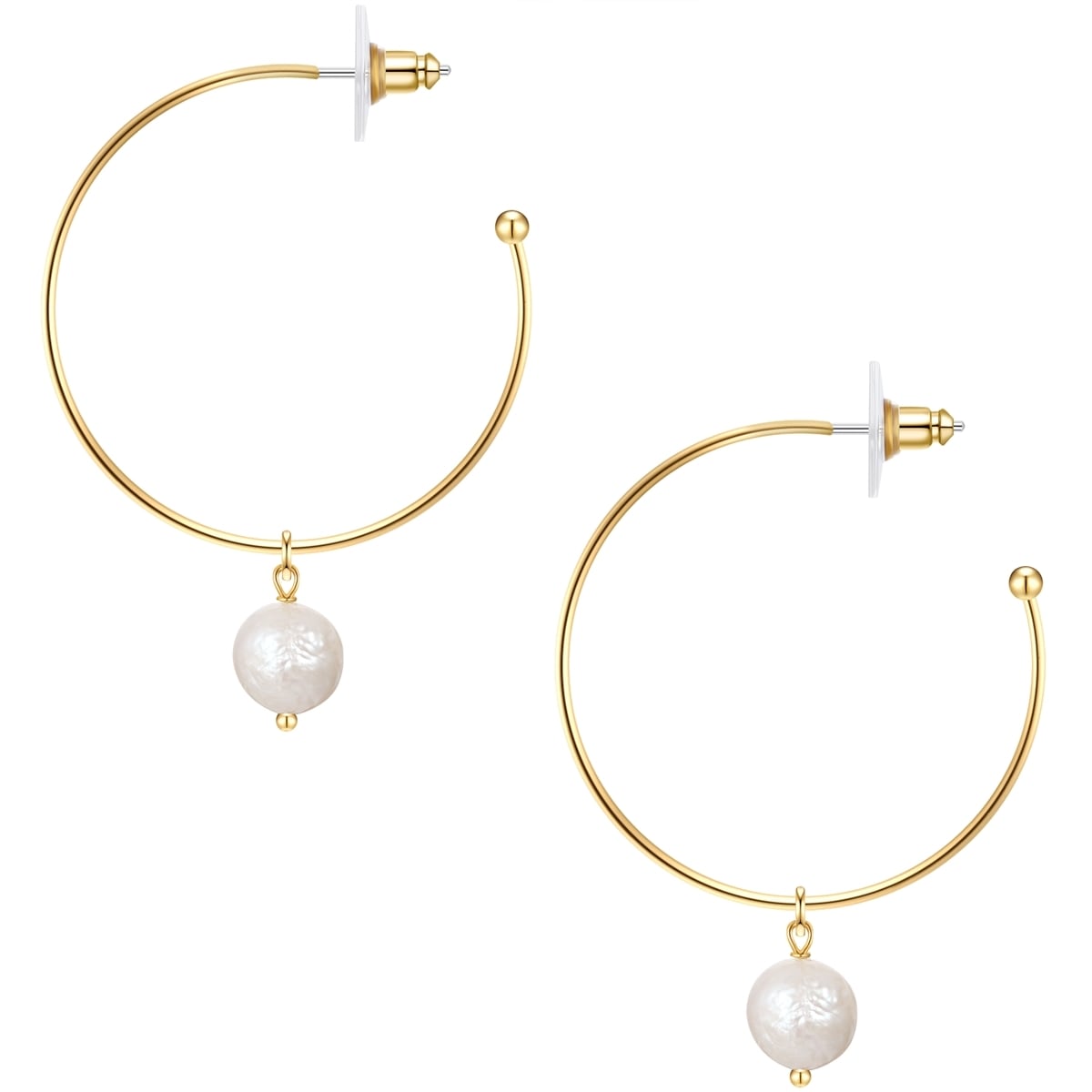 Yokoamii Paar Creolen »Set: Y512« mit Süßwasser-Zuchtperle