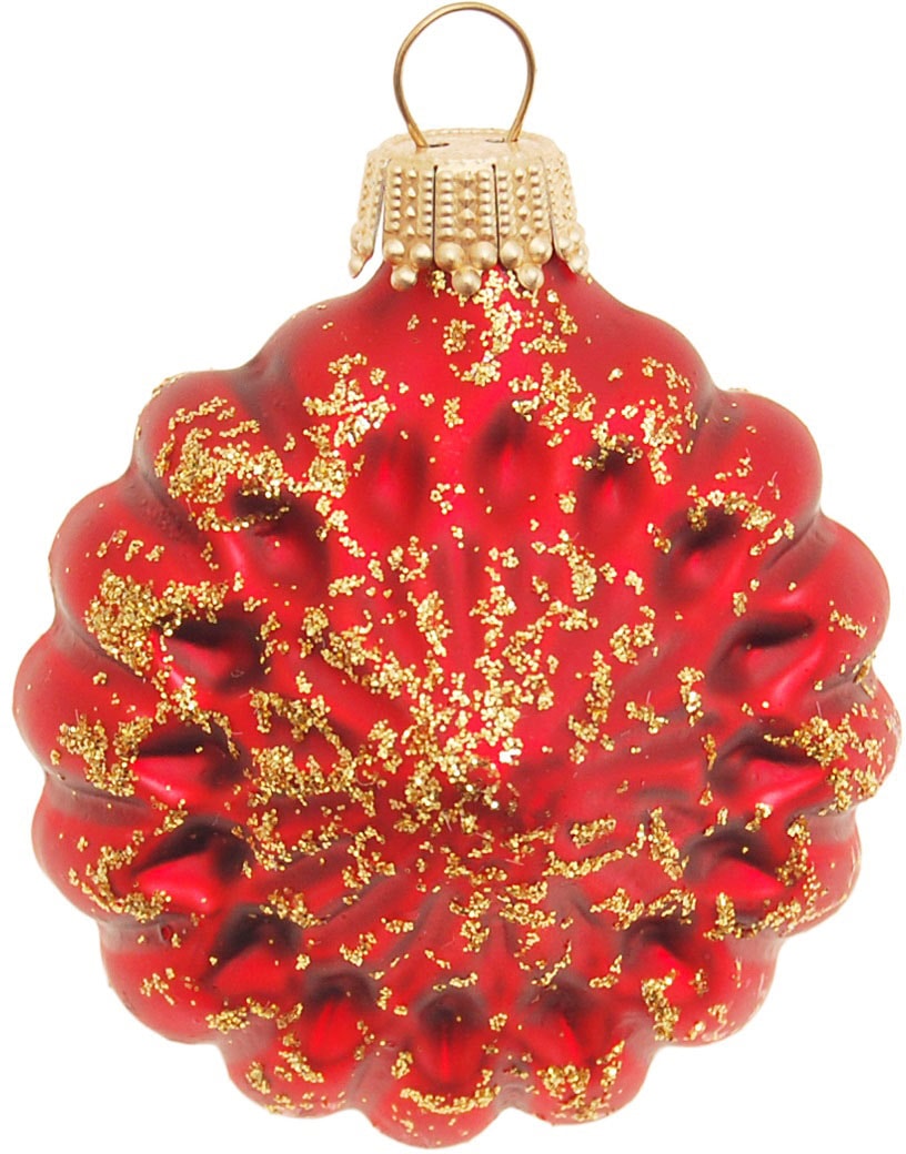 Krebs Glas Lauscha Christbaumschmuck »Glaskugelformen, Breite ca. 5 cm«, (Set, 4 tlg.), Weihnachtsdeko rot, Christbaumkugeln aus Glas, Weihnachtsbaumkugel