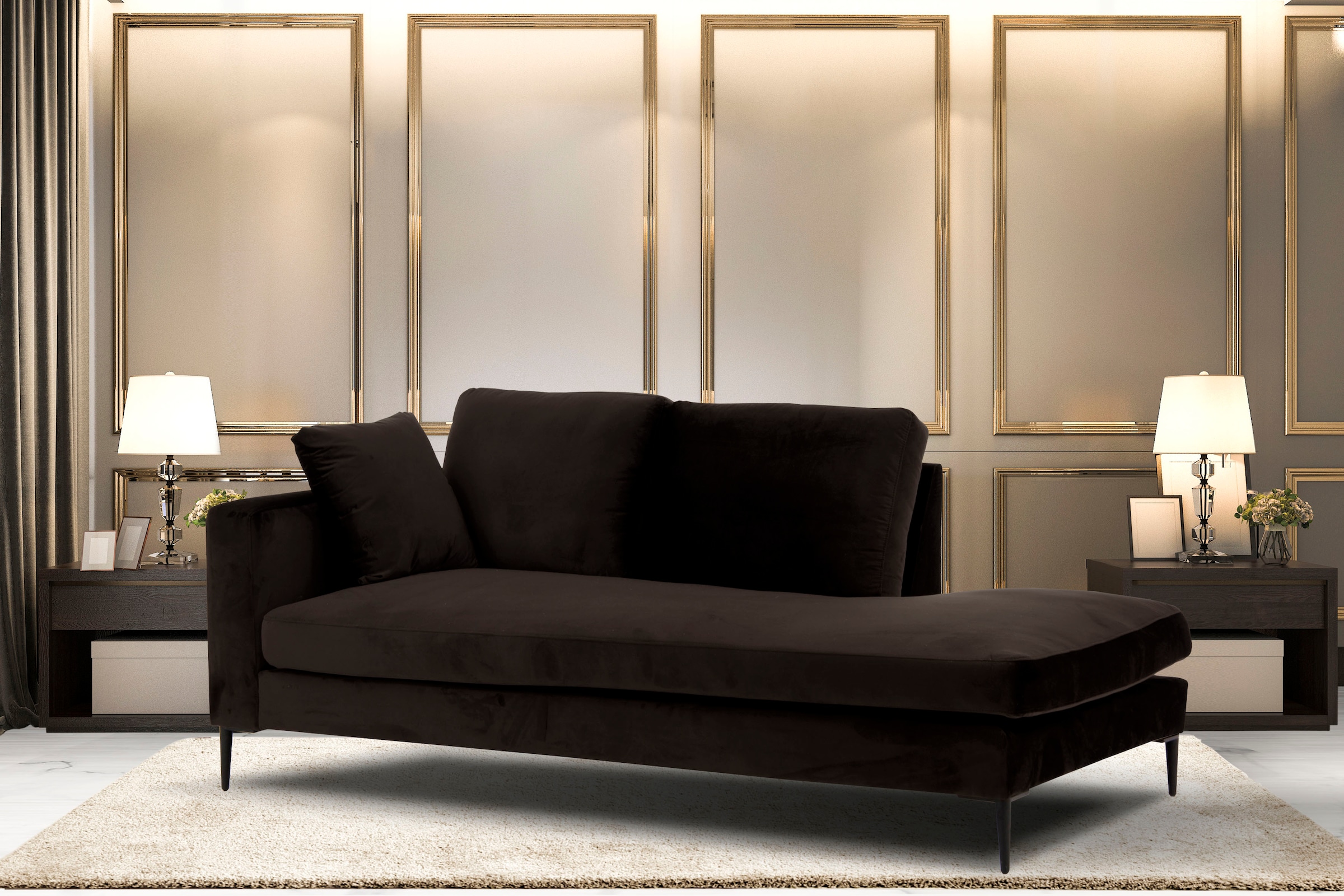 Home affaire Recamiere "Cozy Chaiselongue, Maße B/T/H: 195/97/80 cm" mit lo günstig online kaufen