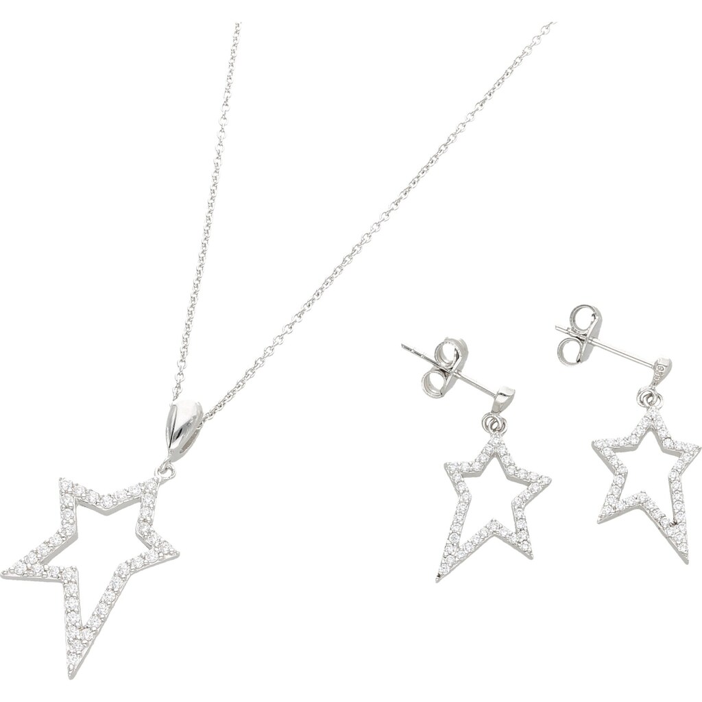 Smart Jewel Schmuckset »Stern mit Zirkonia Steinen, Silber 925«