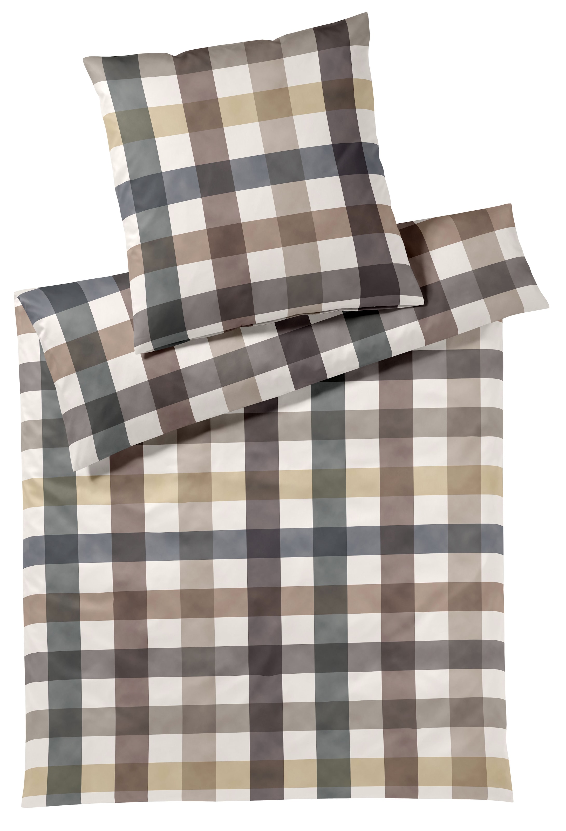 Elegante Bettwäsche »Kuschel Karo« 2 Stk. tlg. angenehmes Hautgefühl