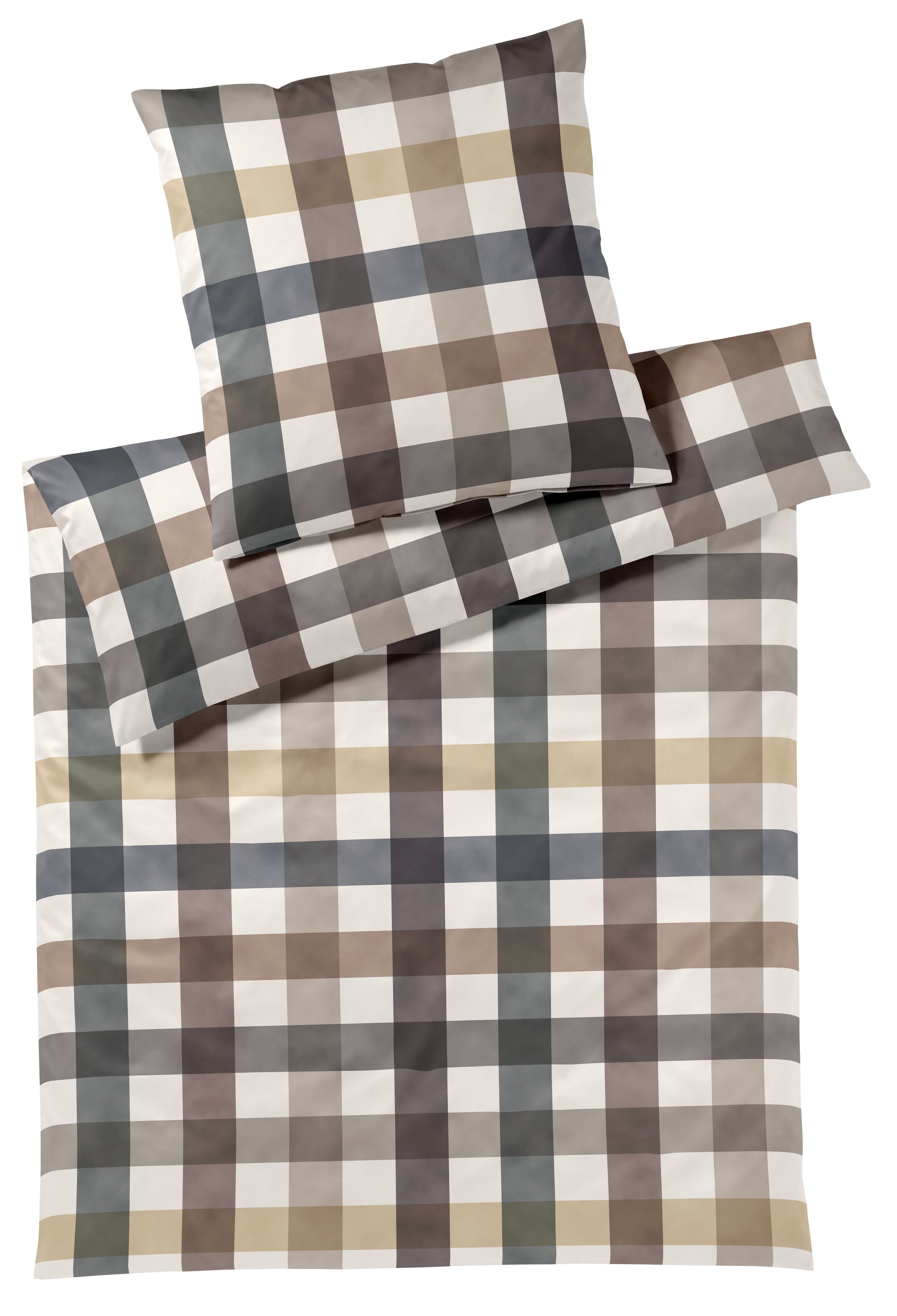 Elegante Bettwäsche "Kuschel Karo" 2 Stk. angenehmes Hautgefühl günstig online kaufen