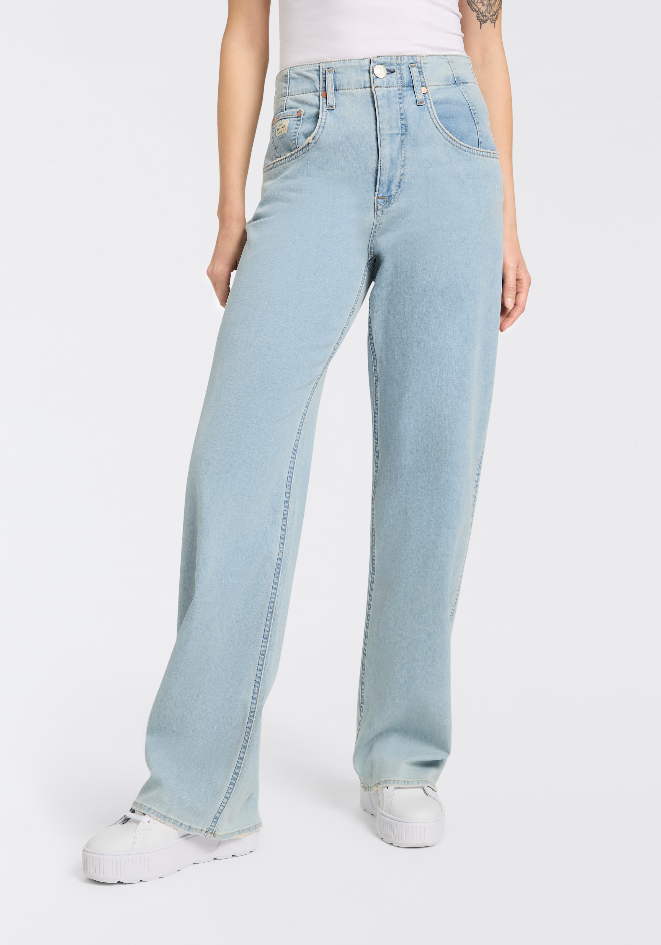 Herrlicher High-waist-Jeans "Baggy Straight Denim Light" günstig online kaufen