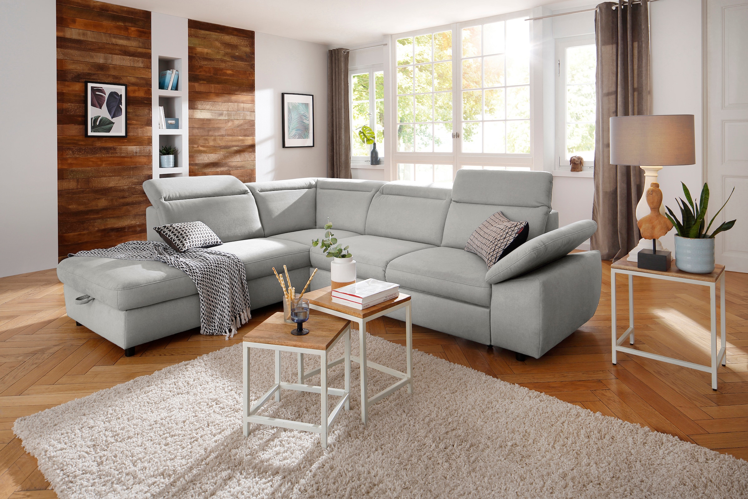 OTTO home Ecksofa "Mauritius L-Form" mit Ottomane, mit Kopfteil- und Armlehnverstellung