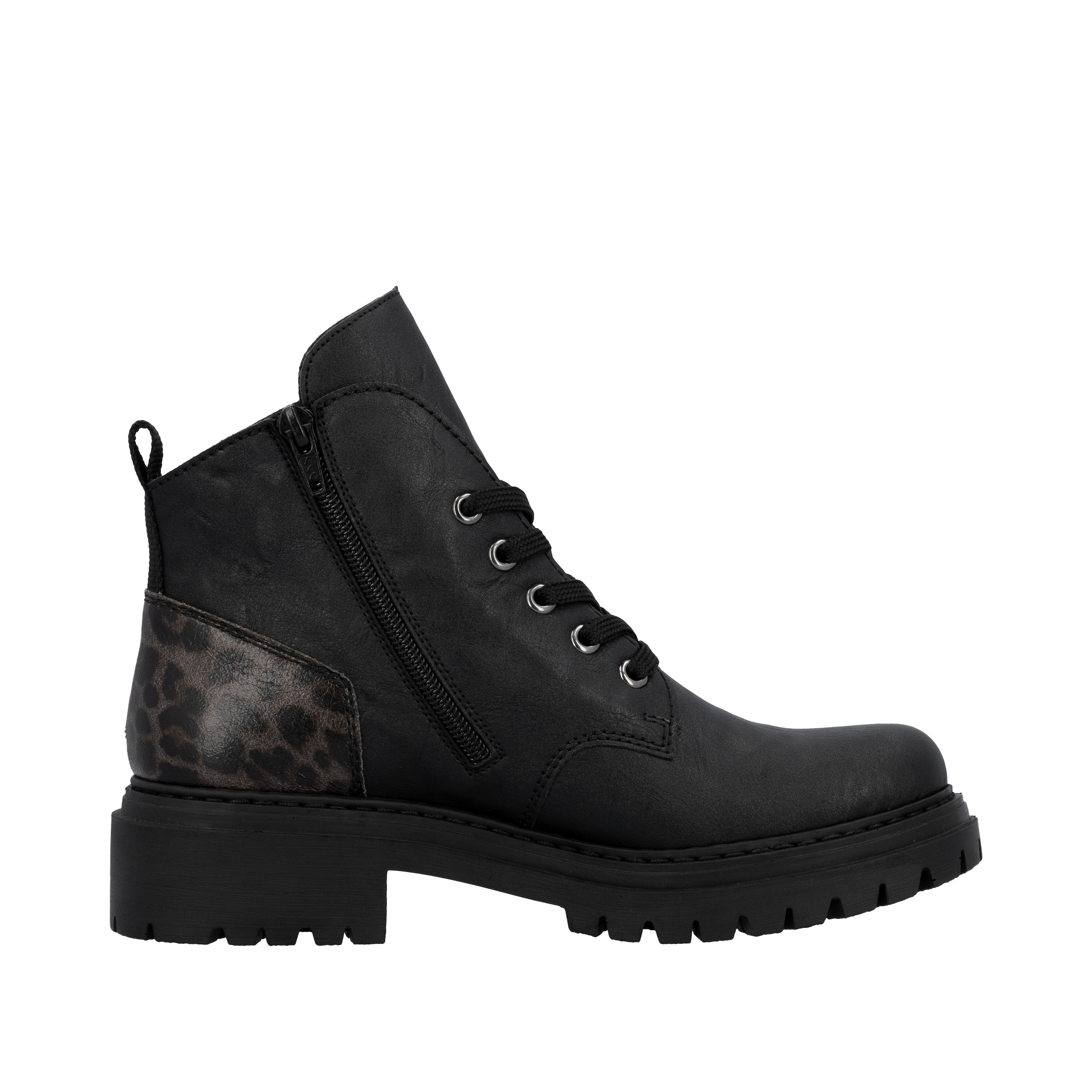 Rieker Schnürboots, Schnürstiefelette, Profilsohle, mit praktischem Innenreißverschluss
