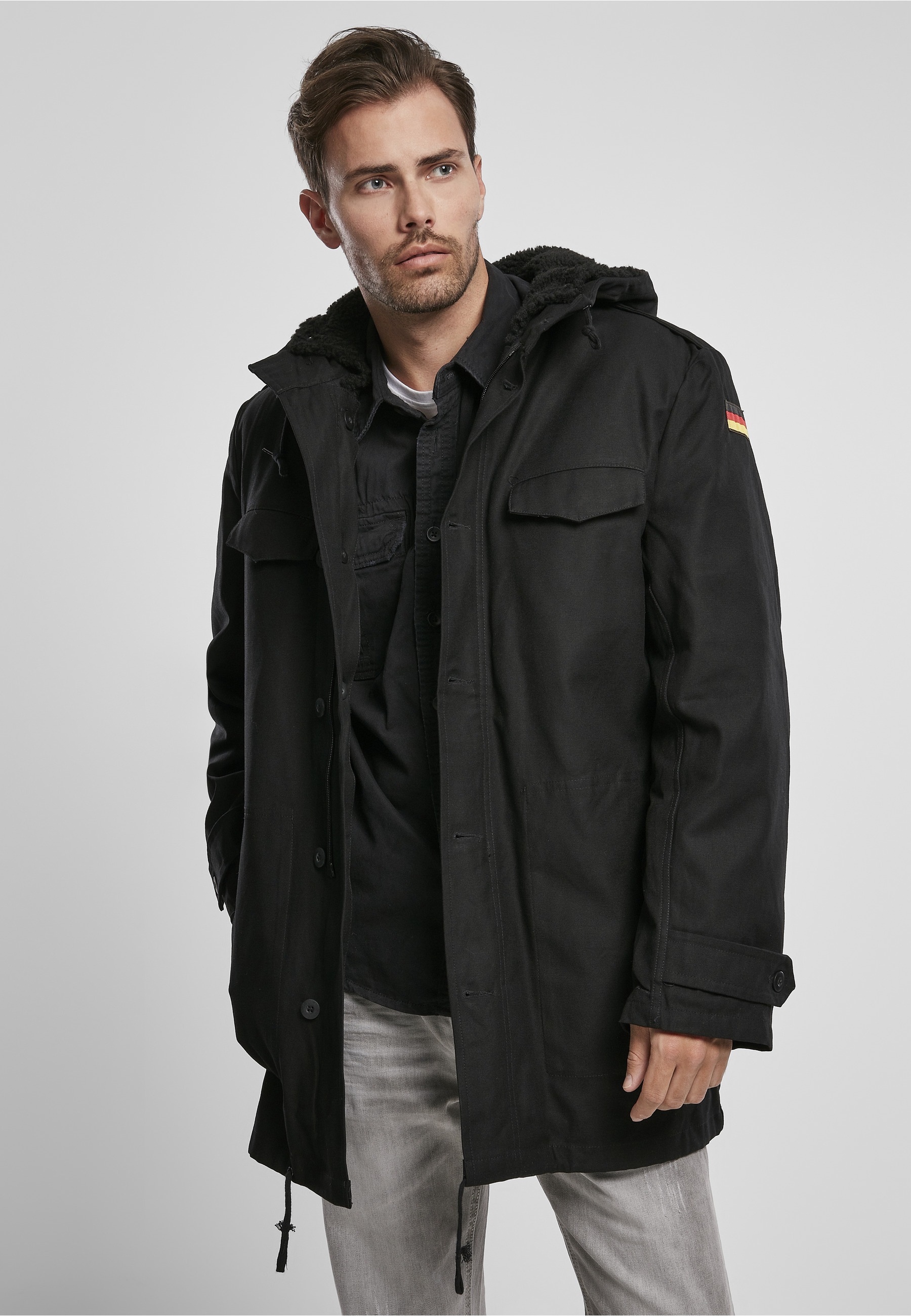 Brandit Allwetterjacke »Brandit Herren BW Flag Parka« 1 Stk. tlg. mit Kapuze