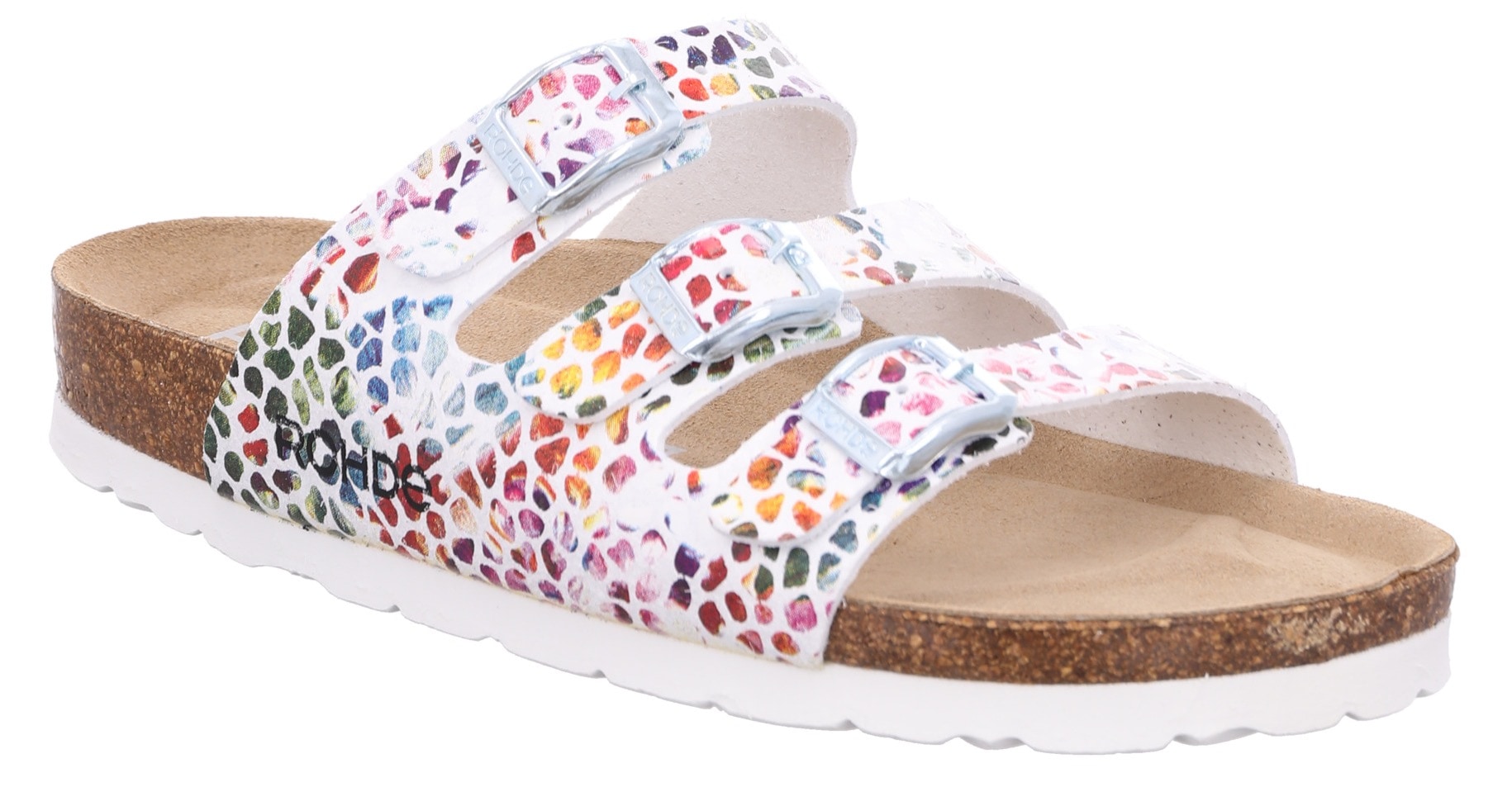Rohde Pantolette "SUNNYS N13" Sommerschuh, Schlappen, Hausschuh mit buntem Druck, G-Weite = weit