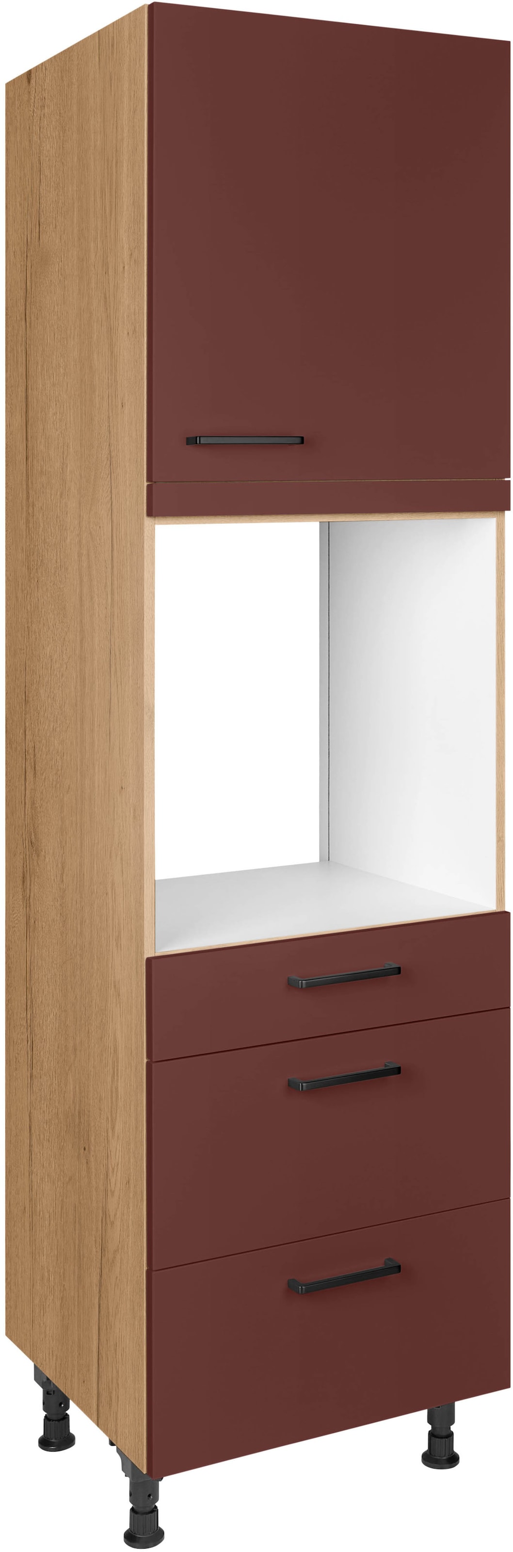 nobilia ""Easytouch", Ausrichtung wählbar, mit Schublade und zwei Auszügen und" einer Tür, vormontiert, Breite/Höhe: 60/216,6 cm