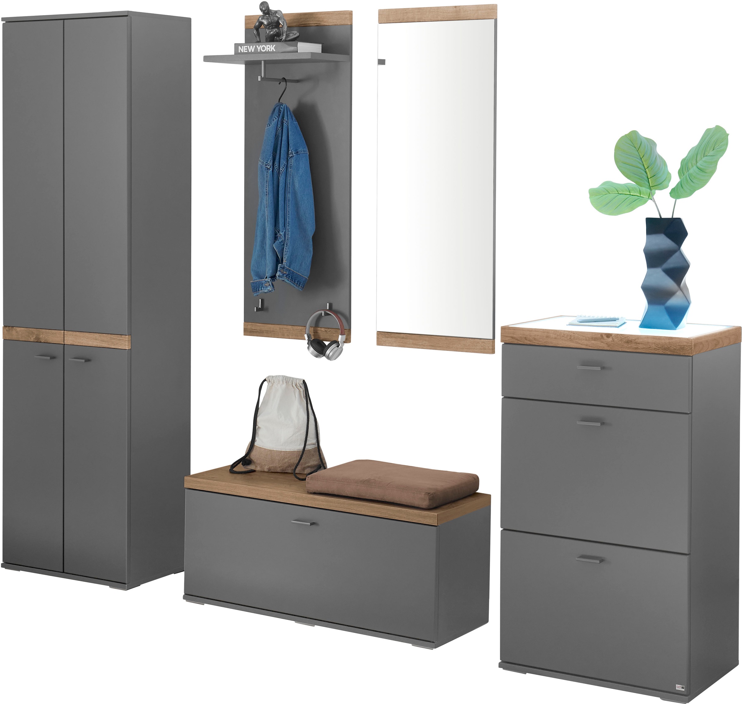 set one by Musterring Kompaktgarderobe "Lancaster Dielen" 5 Stk. tlg. beste günstig online kaufen