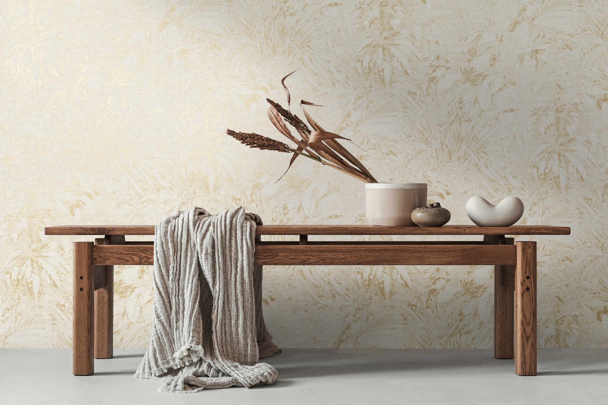 living walls Vliestapete »Smart Surfaces Natur-Tapete Mustertapete Floral Natur«, leicht glänzend, Vliestapete Dschungel für Schlafzimmer Küche Wohnzimmer Natur Design