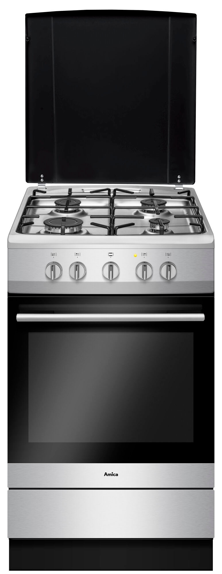 Amica Gas-Standherd "507GG5.33ZpDNQ(Xv)SHGG 11568 E" Klassisches Kochen mit direkter Gasflamme und vertrauter Bedienung