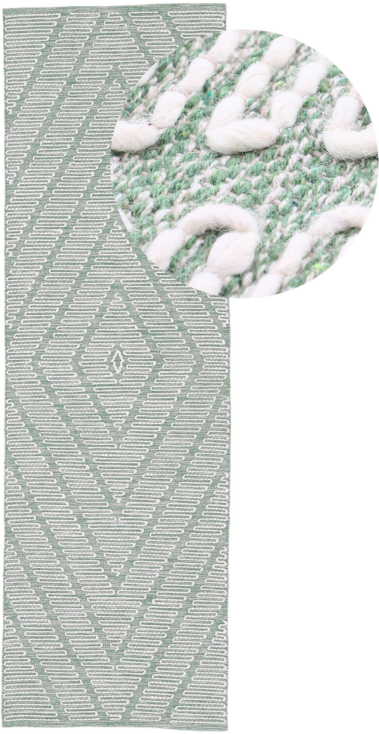 carpetfine Läufer »Kelim Durry«, rechteckig, Effekt, BAUR reine Hoch-Tief Baumwolle handgewebt, geometrisch, Handweb, 