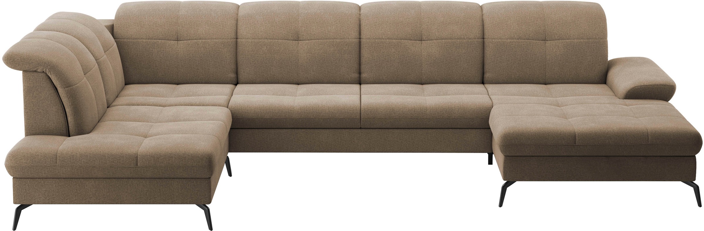 sit&more Wohnlandschaft »Amica, U-Form, inkl. Sitztiefenverstellung und Armteilverstellung«, wahlweise mit Kopfteilverstellung, Bettfunktion und Bettkasten