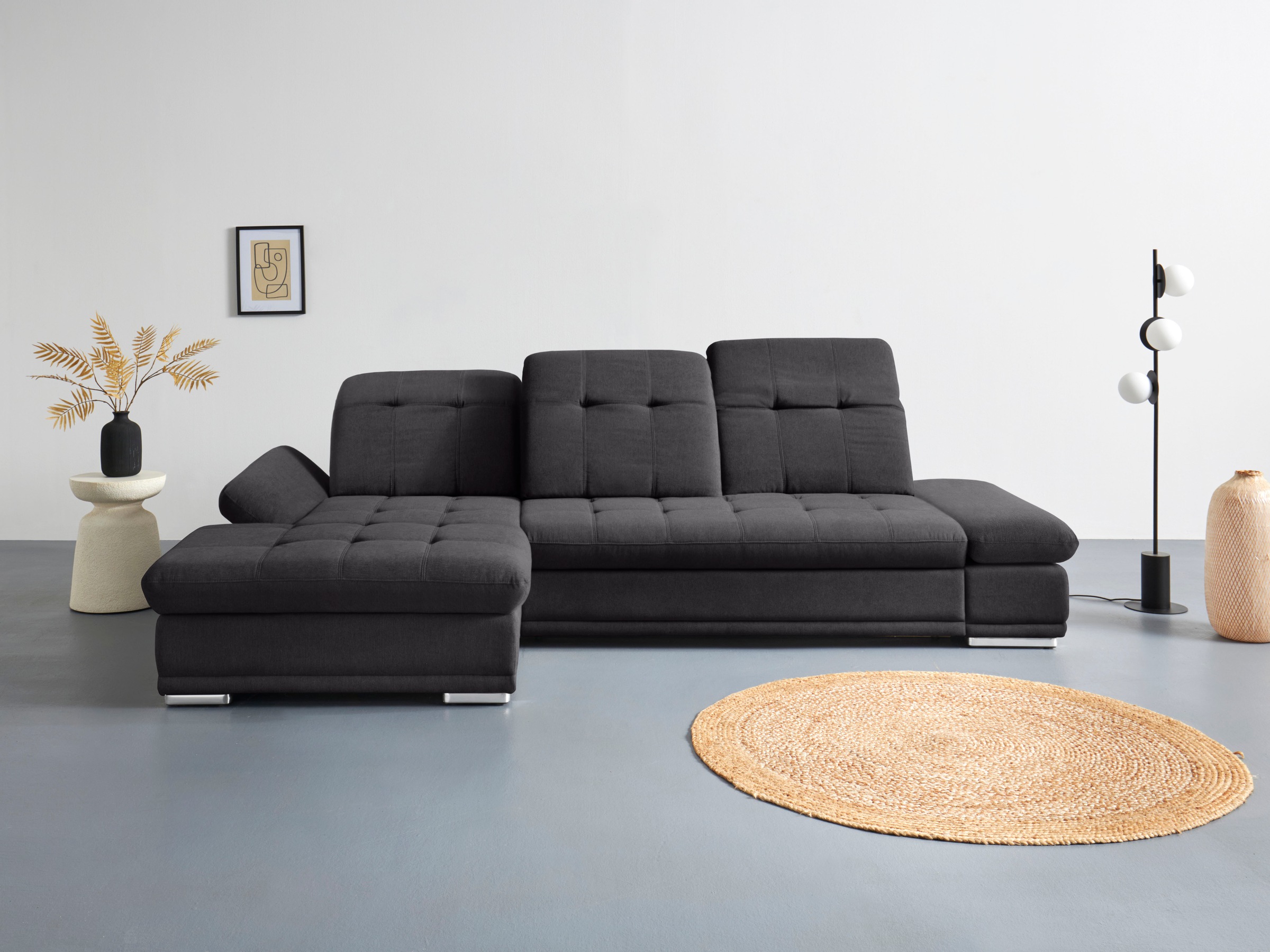 COTTA Ecksofa "Holiday L-Form mit Sitztiefen-, Armteil- und Kopfteilverstellung" wahlweise mit Schlaffunktion & Bettkasten