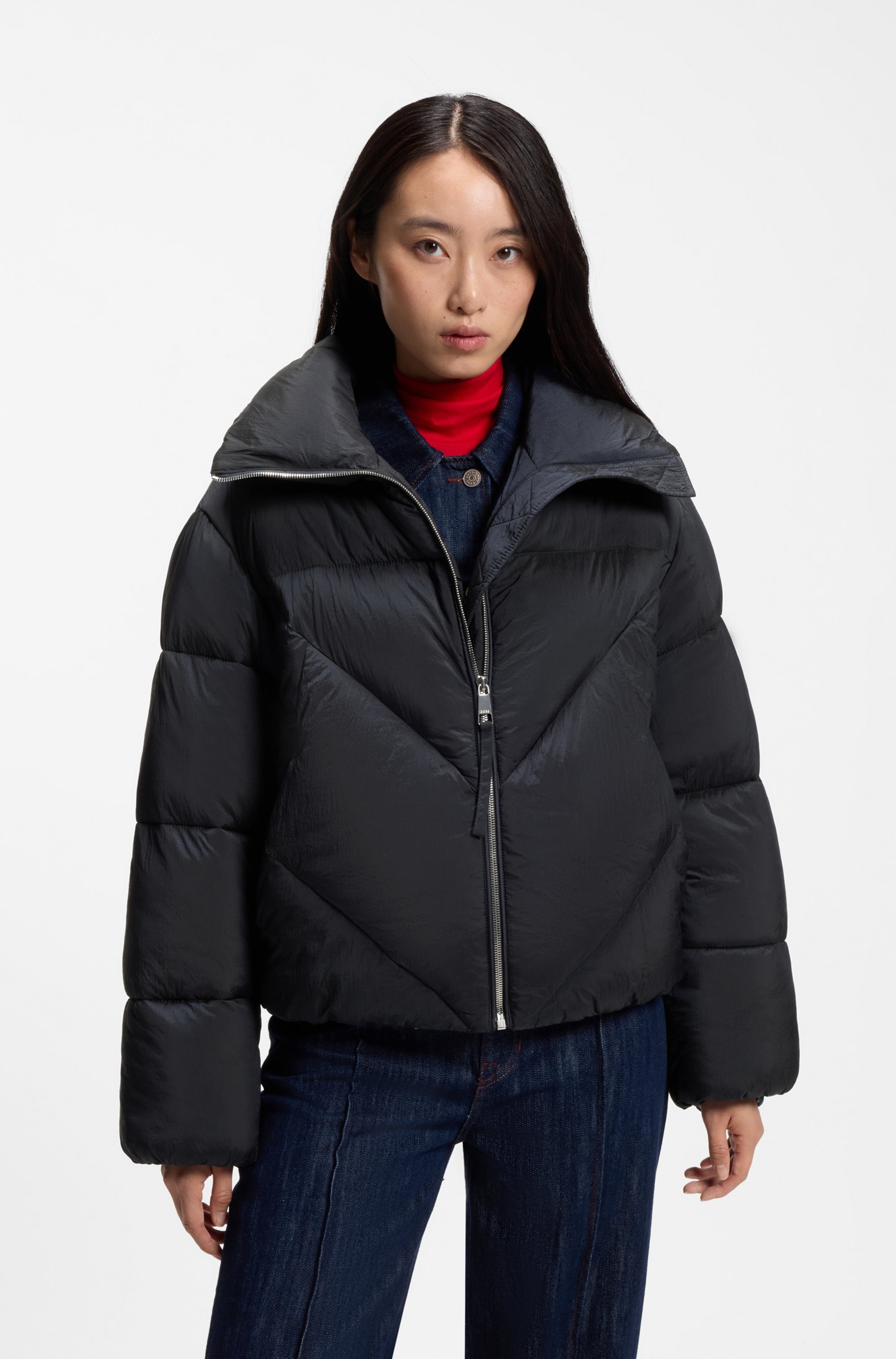 BOSS ORANGE Steppjacke "Padilena Premium Damenmode" Regular Fit mit Stehkragen, gefütterte Taschen
