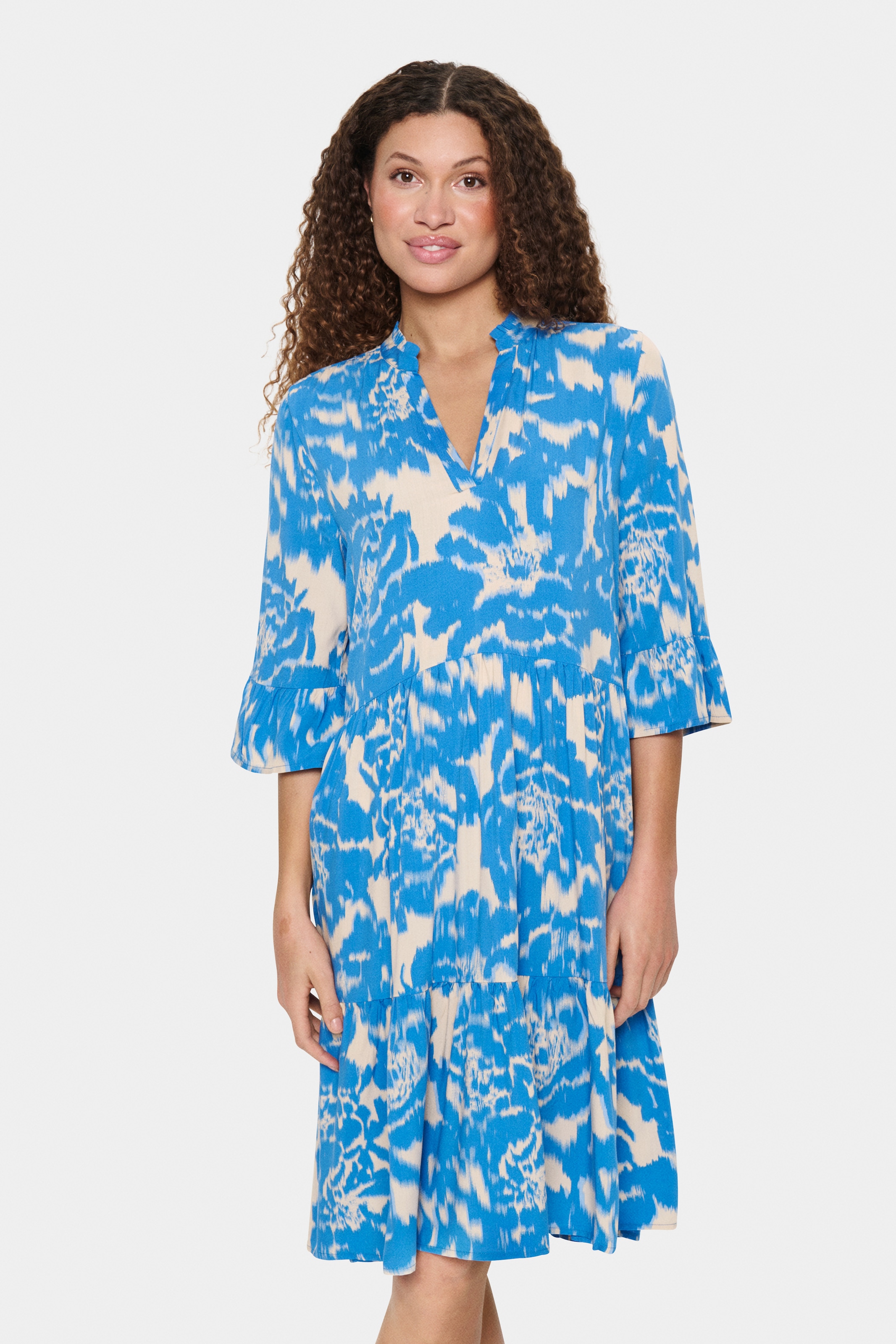 Saint Tropez Blusenkleid "EdaSZ Dress", mit Volant und 3/4 Ärmel günstig online kaufen