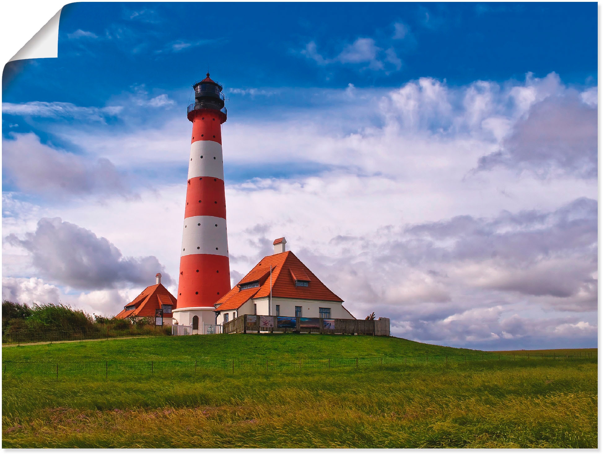 Wandbild »Leuchtturm Westerheversand«, Gebäude, (1 St.), als Leinwandbild, Poster in...