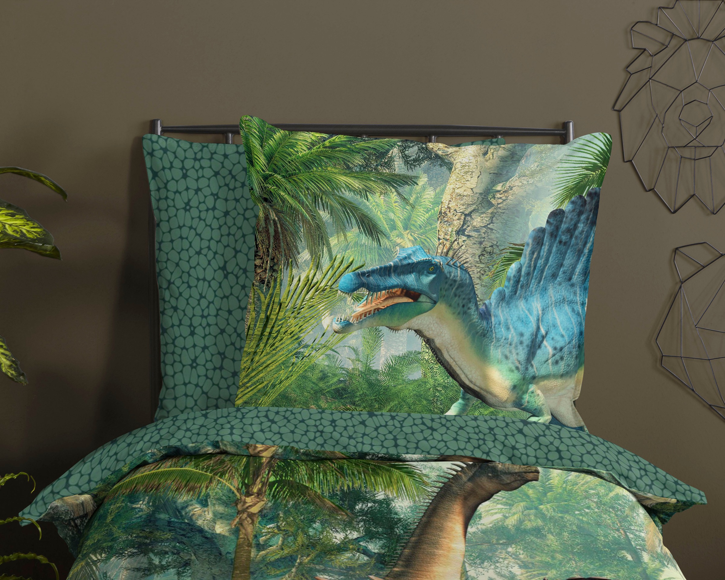 good morning Kinderbettwäsche »Jurassic«, Baumwolle, 135x200, Reißverschluss, Wendeoptik, Kind, Dino, Junge