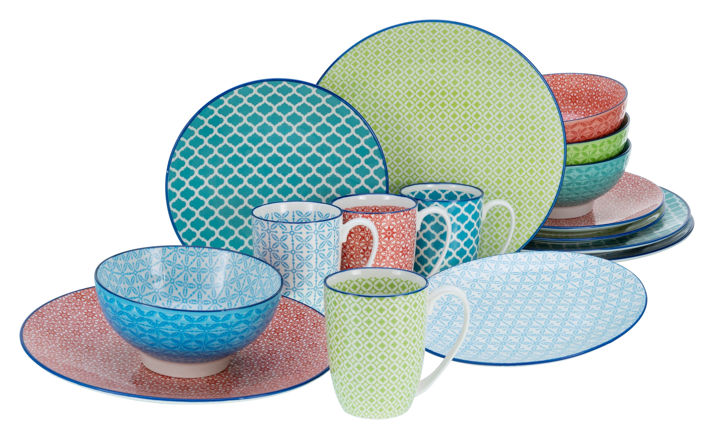 CreaTable Kombiservice "Geschirr-Set Mediterran" Service, 16 Teile, für 4 P günstig online kaufen