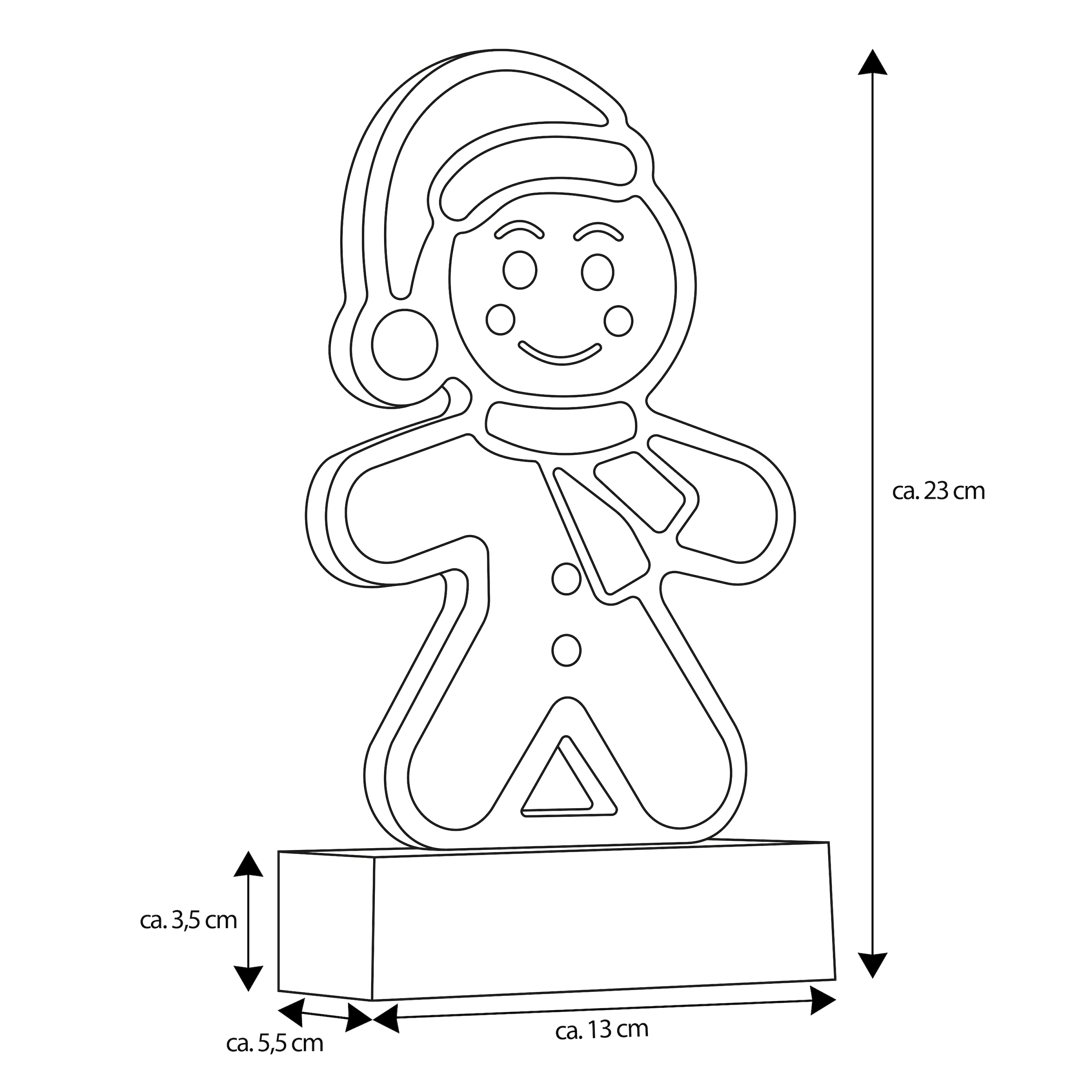 OTTO home LED Dekofigur »LED-Lebkuchenmann Evvina« LED-Modul Warmweiß Infinity Effekt, Weihnachtsdeko für Innen, beidseitig beleuchte
