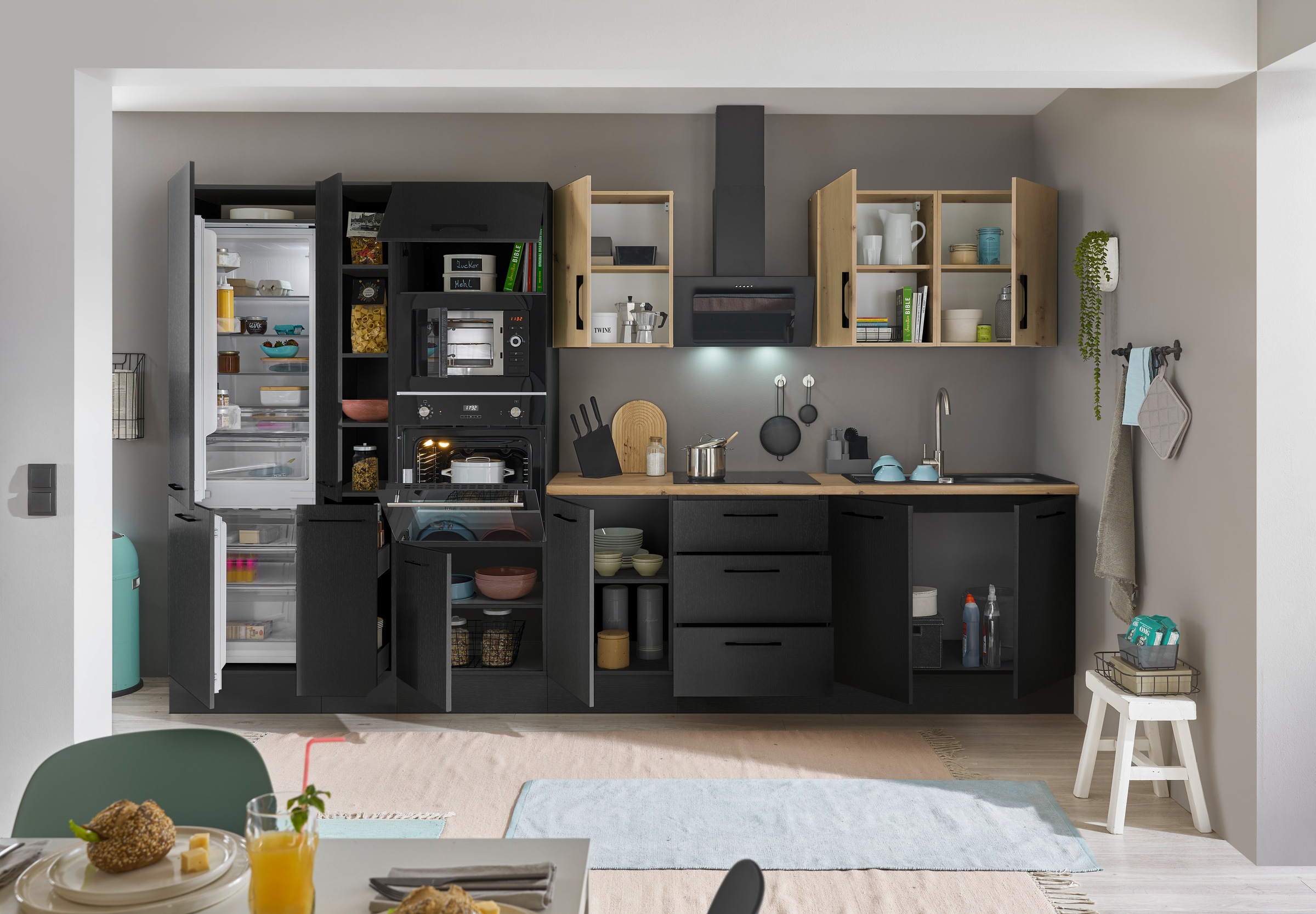 BASIC by Balculina Küchenzeile »Turin«, Breite 360 cm, wahlweise mit E-Geräten