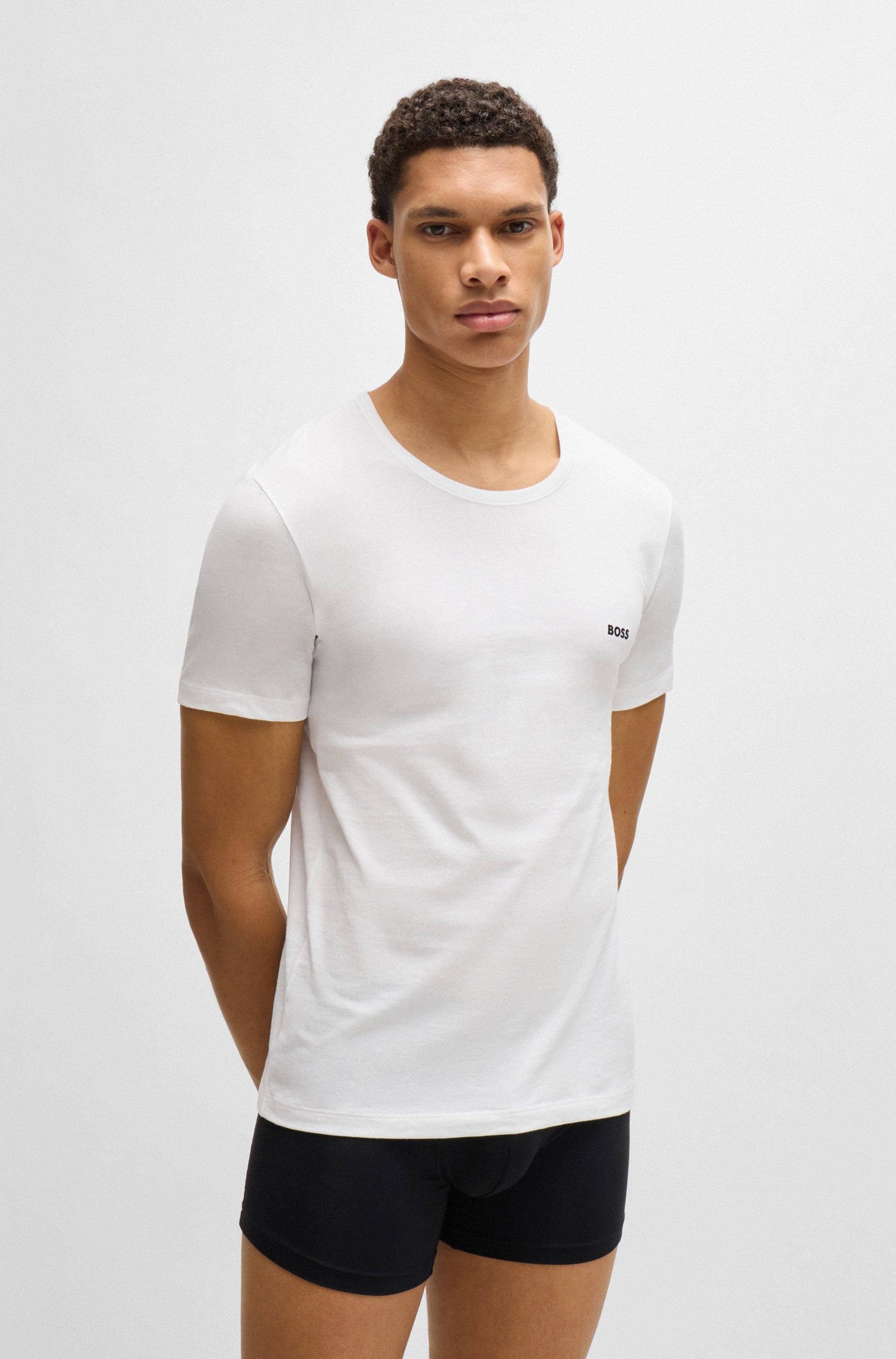 BOSS T-Shirt »Rundhals BOSS ONE x David Beckham«, (Packung, 3 tlg., 3er-Pack), mit dezentem BOSS Logo-Print