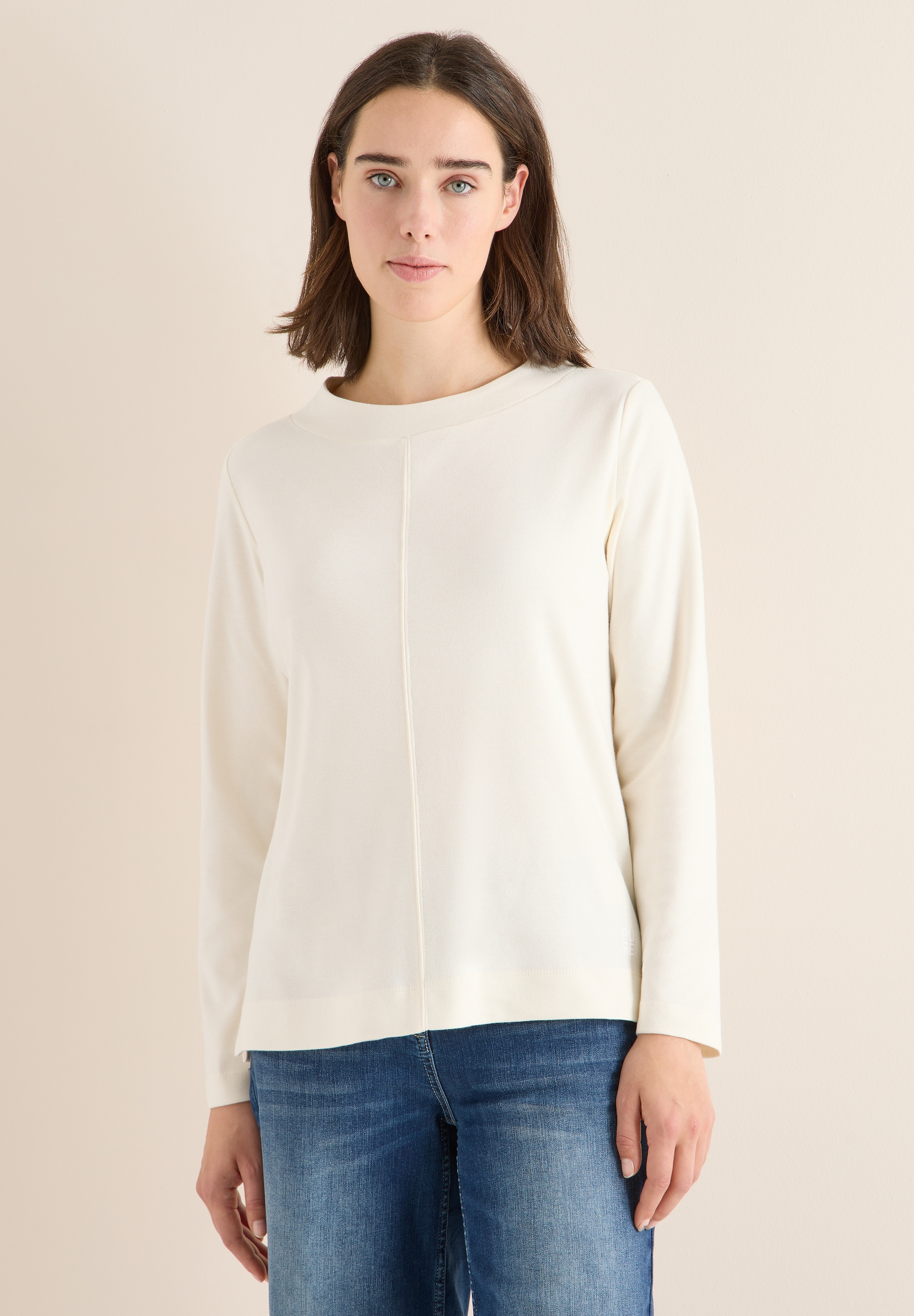 Cecil Langarmshirt in Unifarbe günstig online kaufen